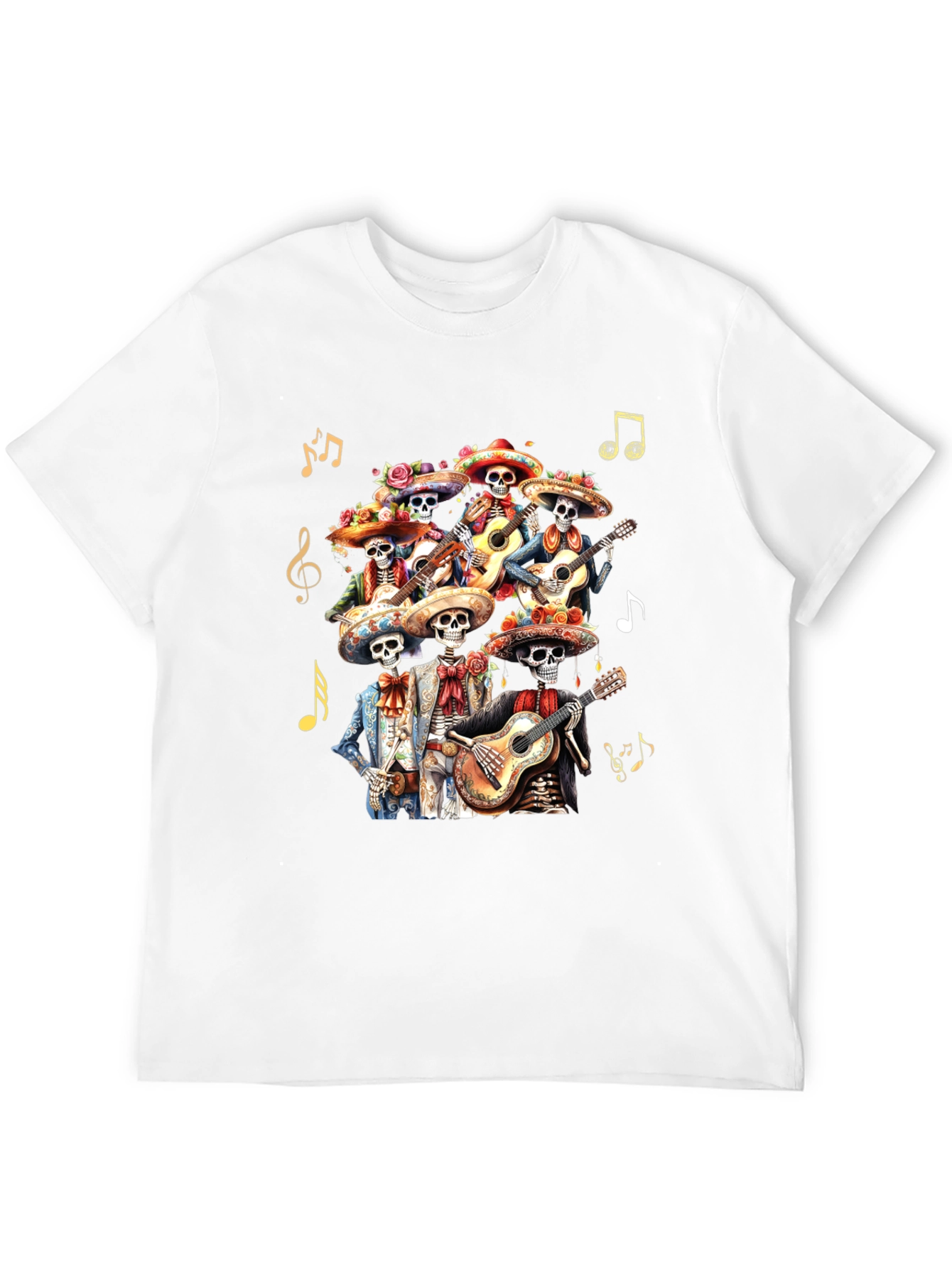 Day of the Dead Skeleton Mariachi Band Graphic Tee