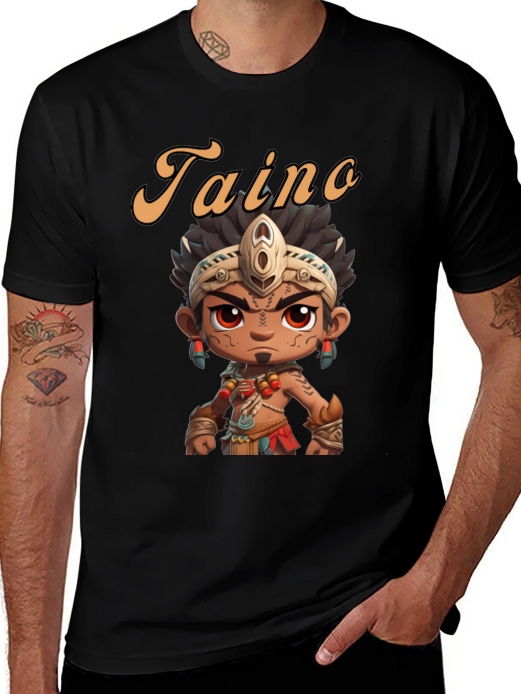 Taino Character Black T-Shirt