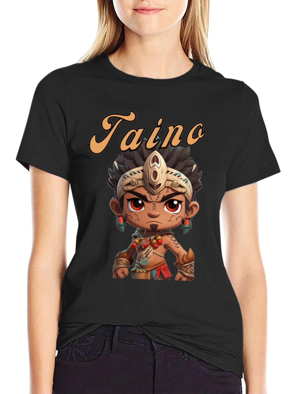 Taino Character Black T-Shirt