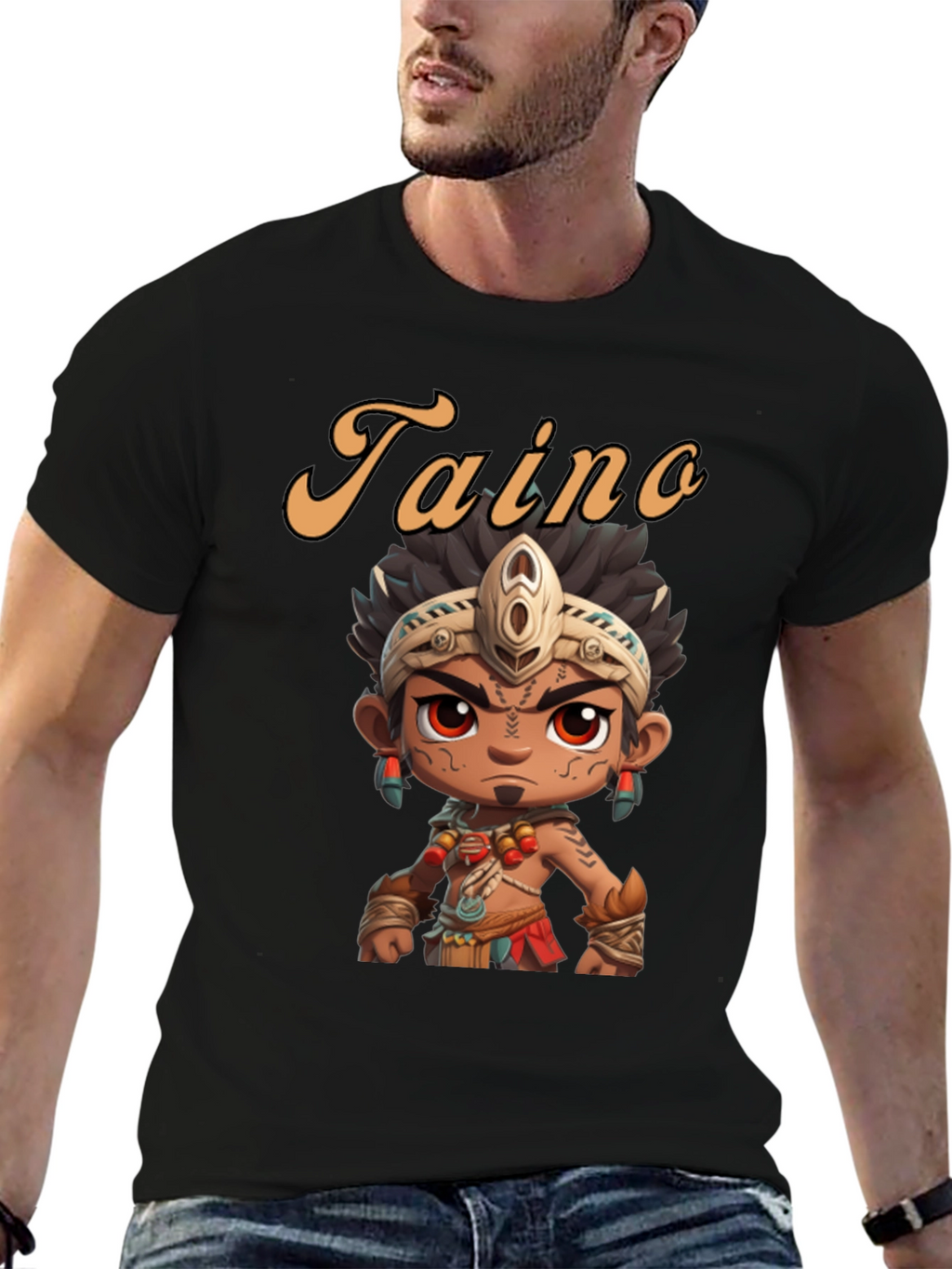 Taino Character Black T-Shirt