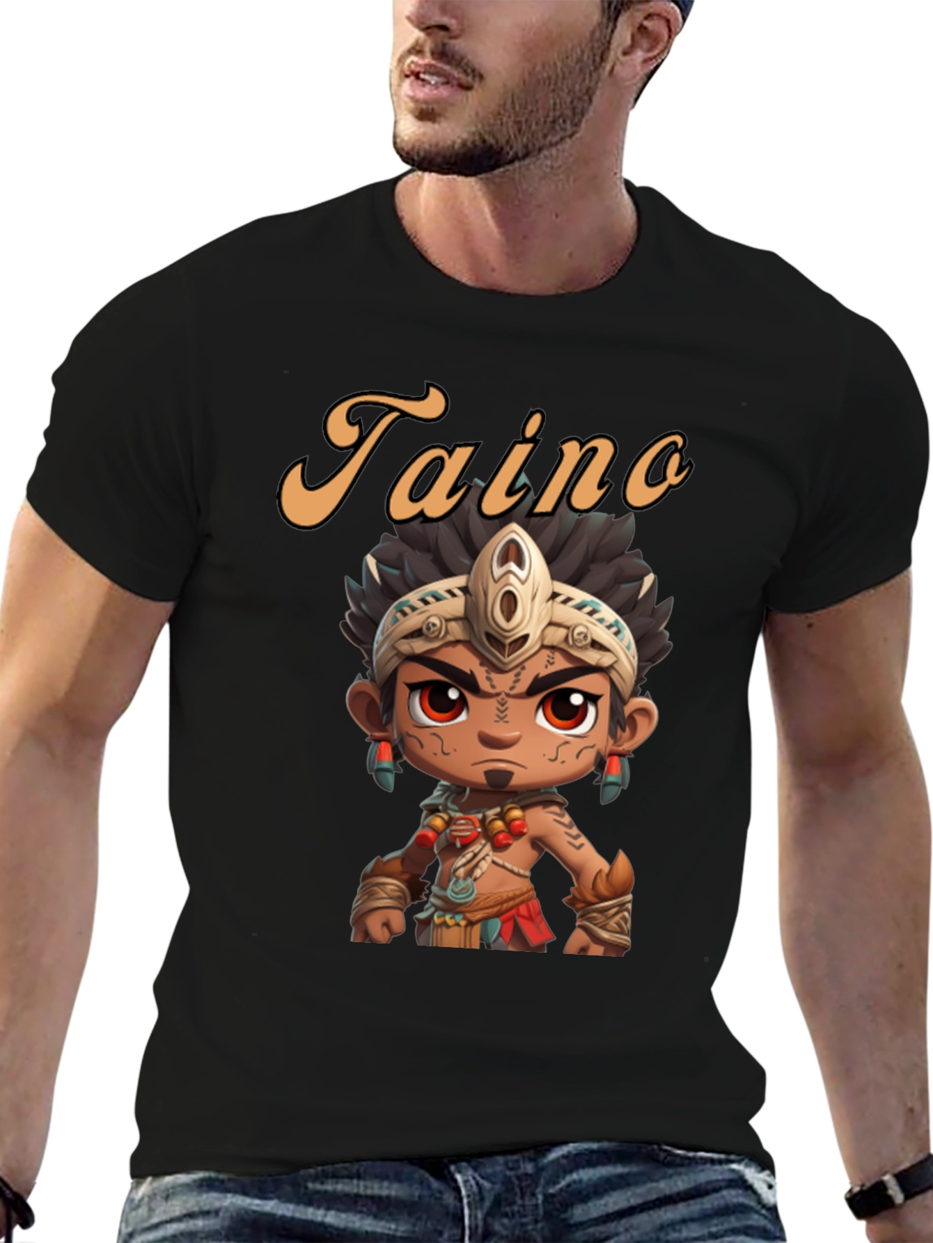 Taino Character Black T-Shirt