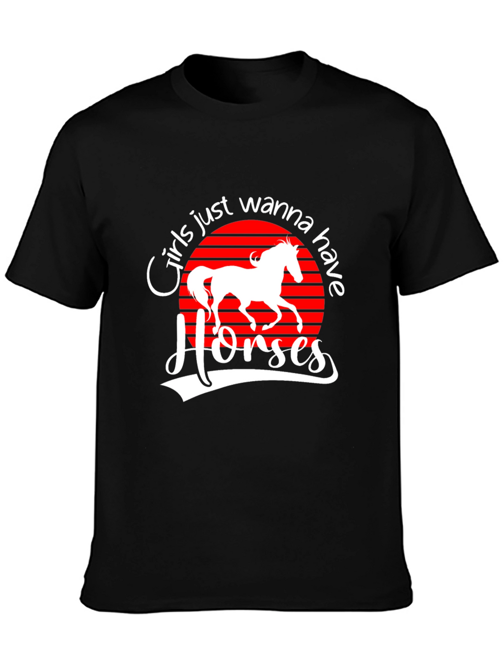 Girls Just Wanna Have Horses Black T-Shirt