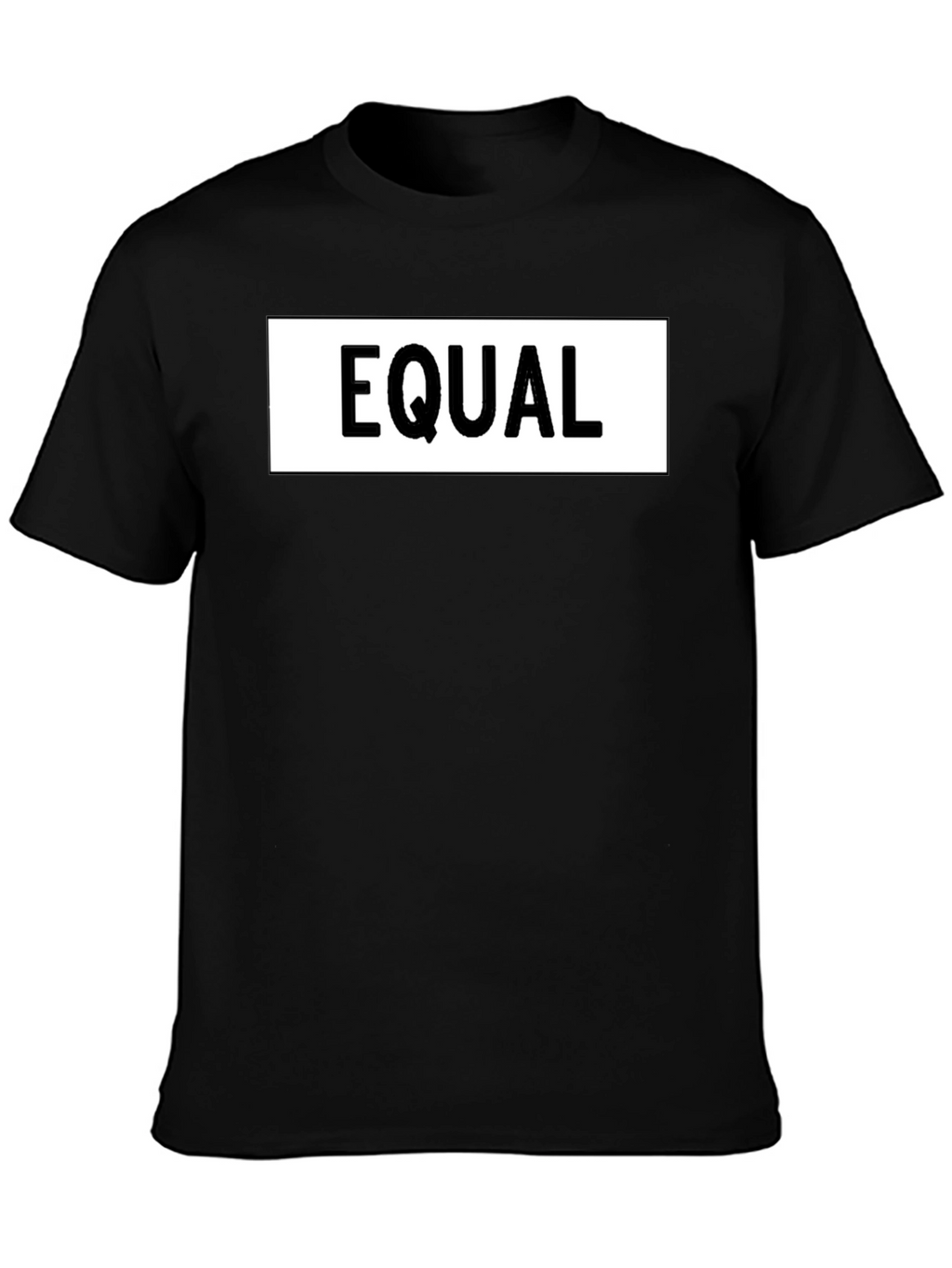 Equal Sign Graphic Tee - Black Cotton Casual Shirt