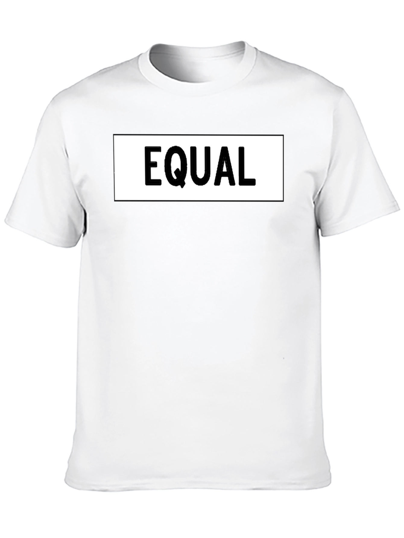 Equal Sign Graphic Tee - Black Cotton Casual Shirt