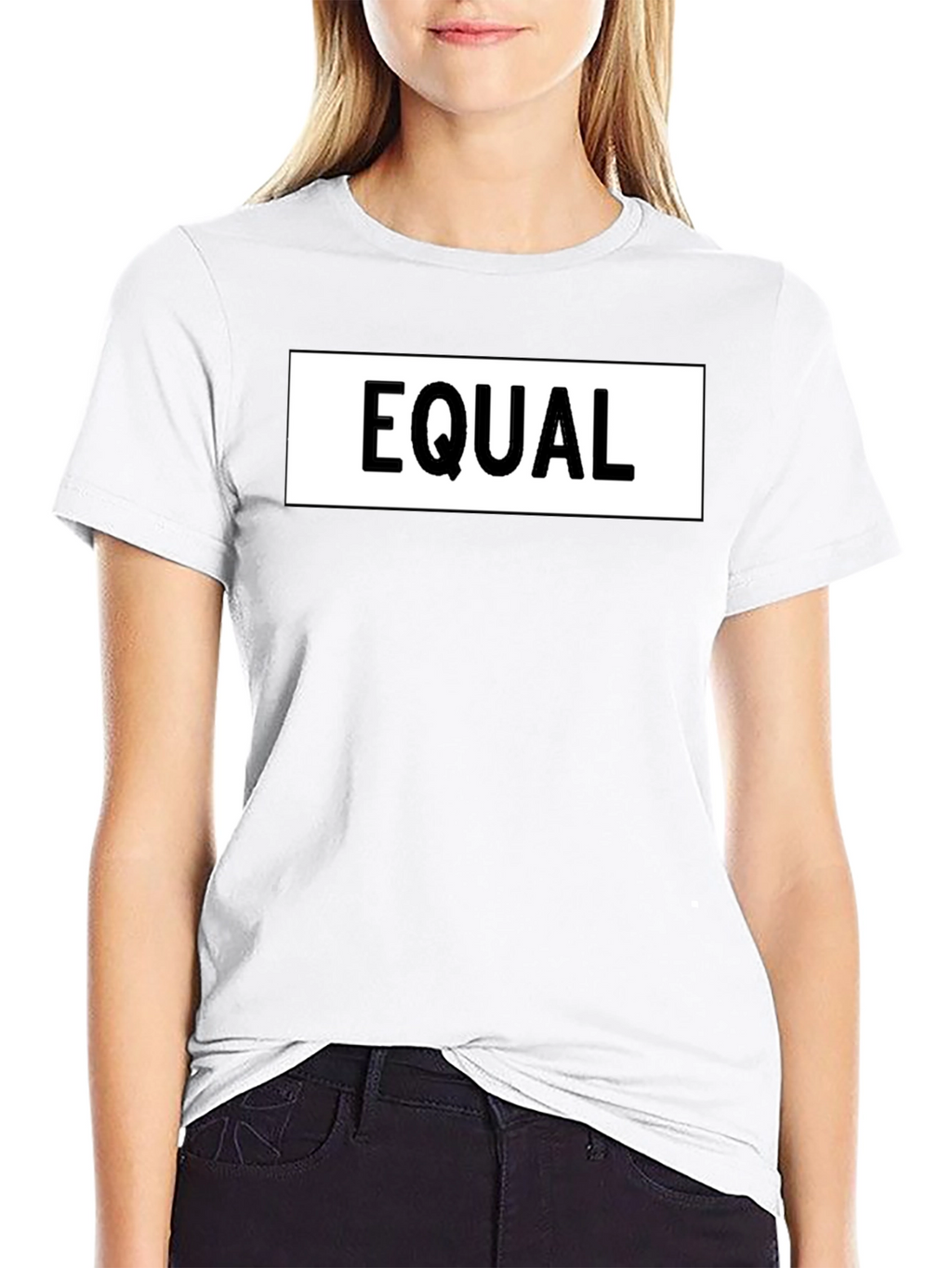 Equal Sign Graphic Tee - Black Cotton Casual Shirt