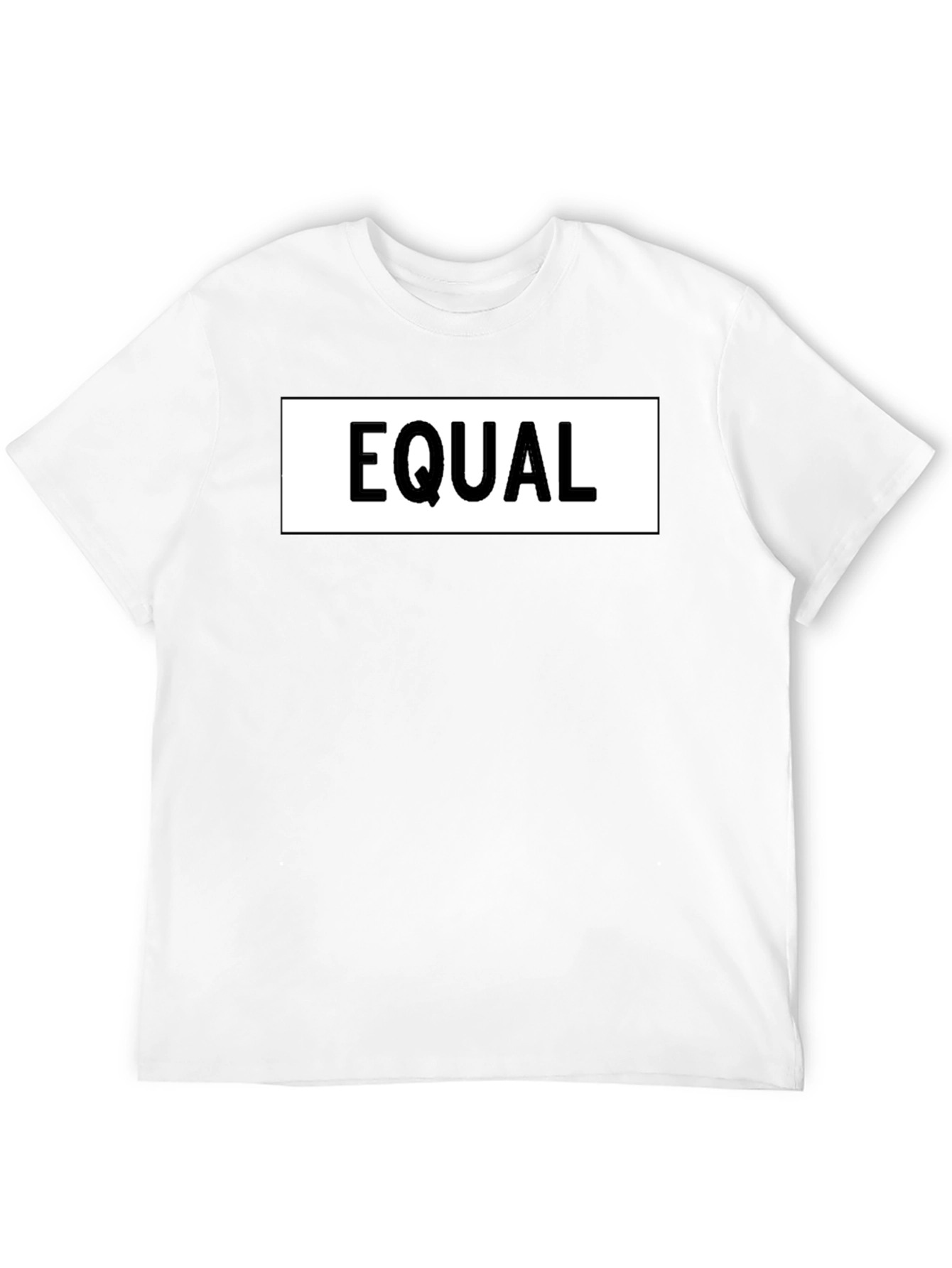 Equal Sign Graphic Tee - Black Cotton Casual Shirt