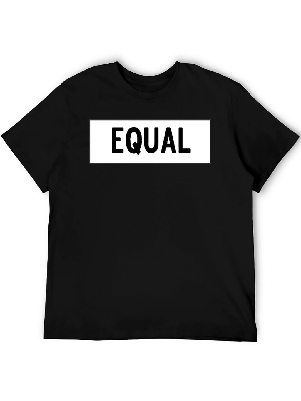 Equal Sign Graphic Tee - Black Cotton Casual Shirt