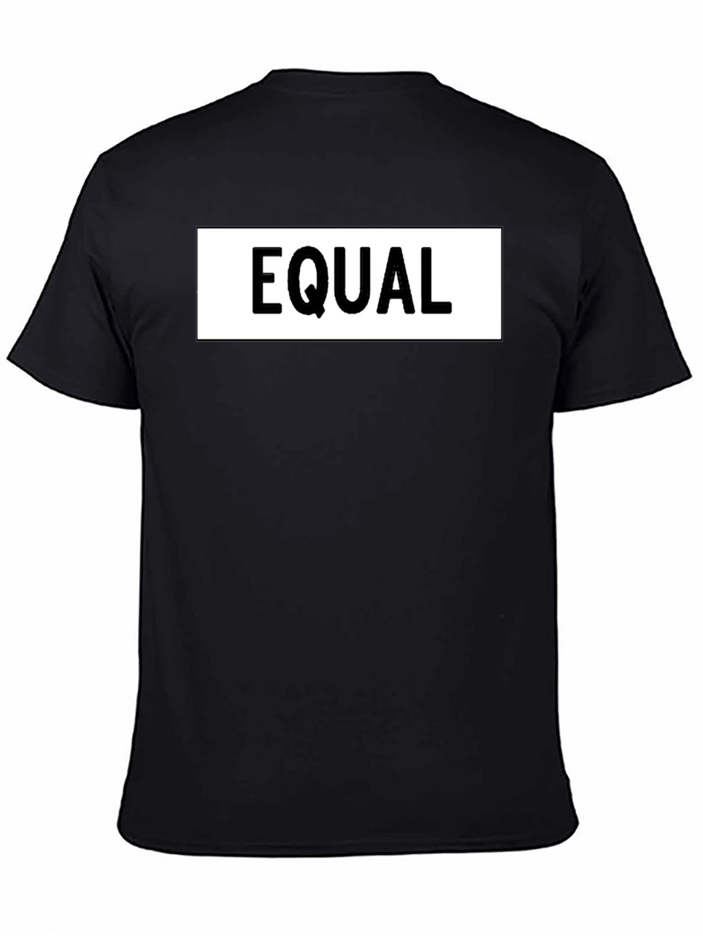 Equal Sign Graphic Tee - Black Cotton Casual Shirt