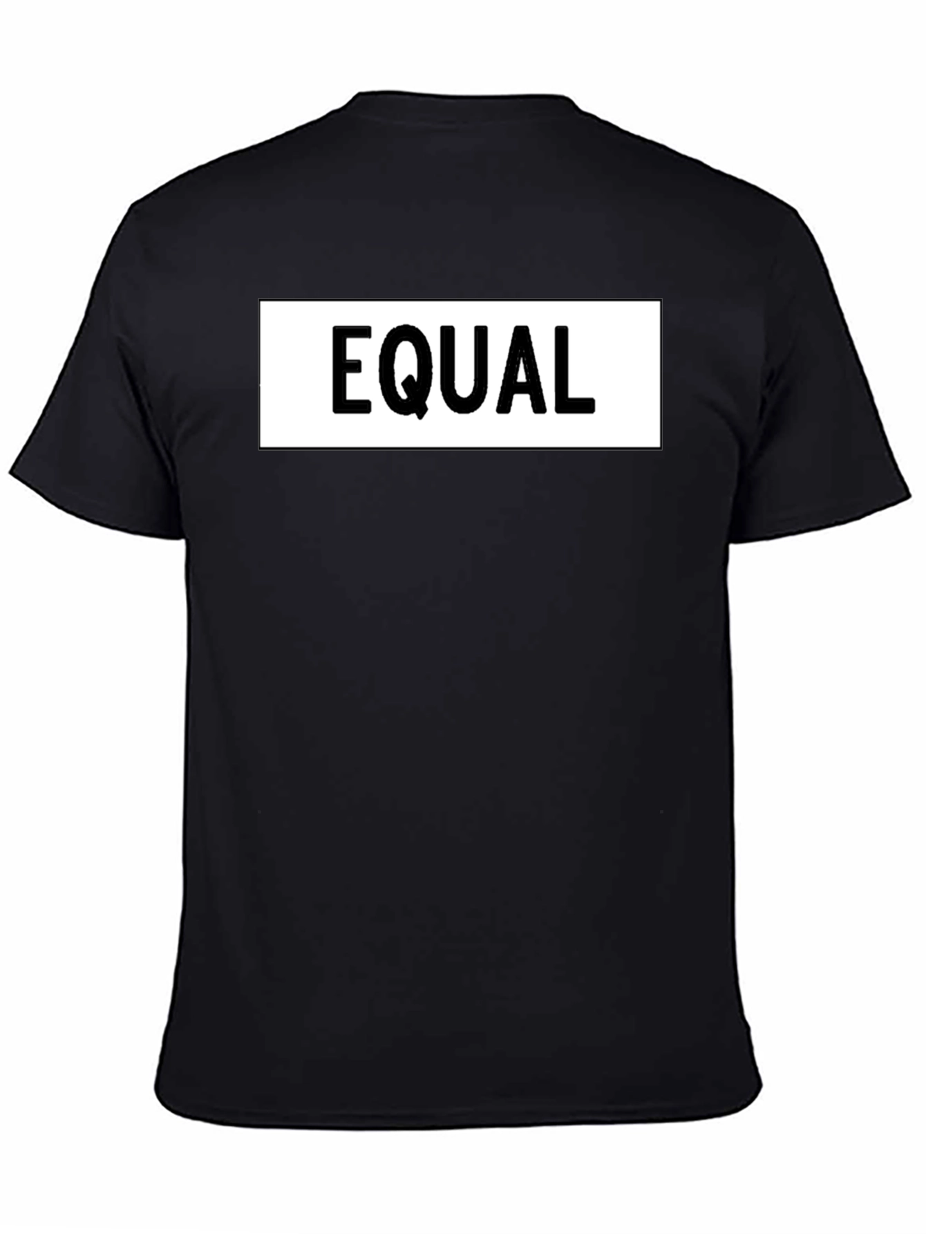 Equal Sign Graphic Tee - Black Cotton Casual Shirt