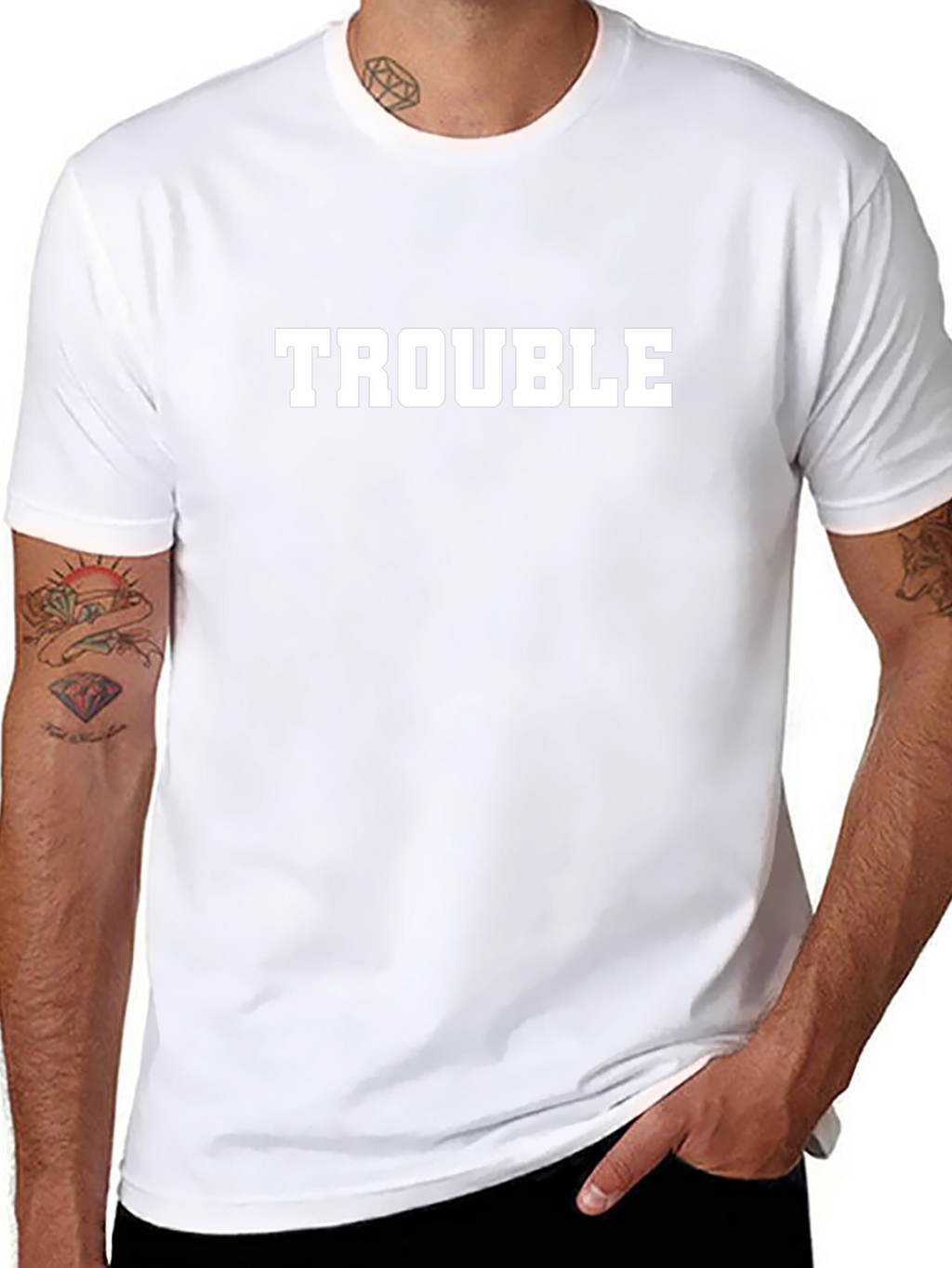 Trouble Black Graphic T-Shirt