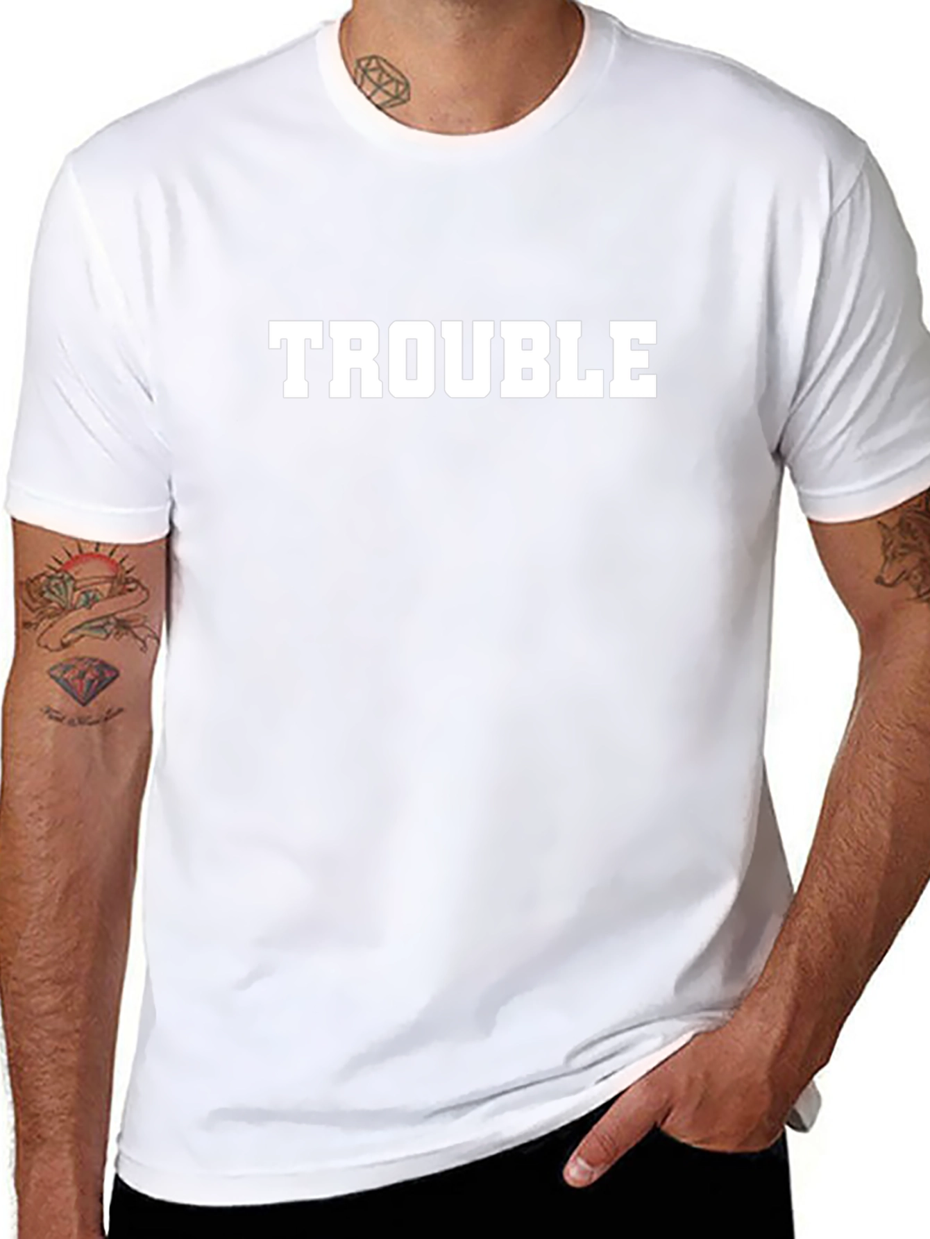 Trouble Black Graphic T-Shirt