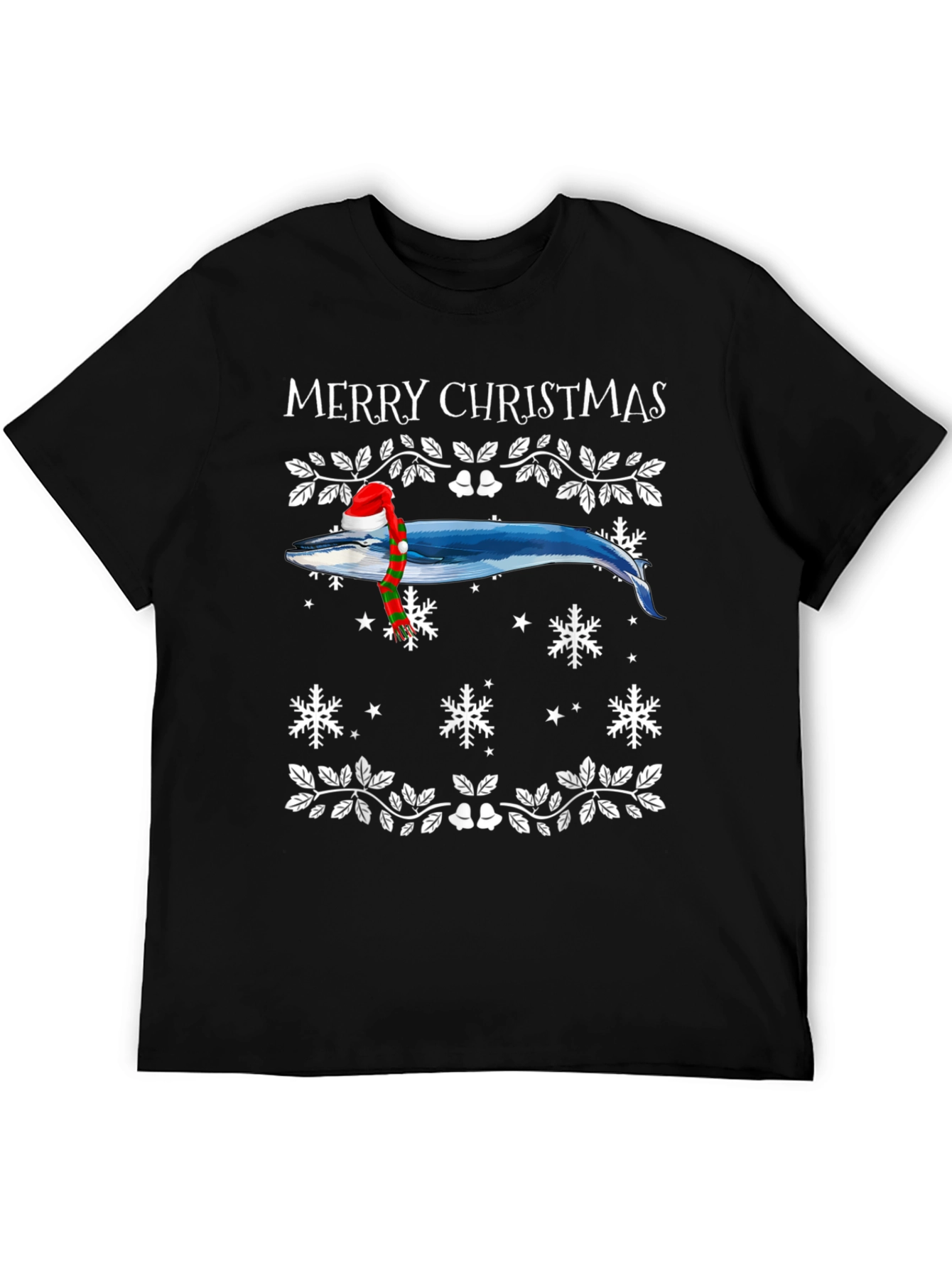 Whale Merry Christmas Graphic Tee