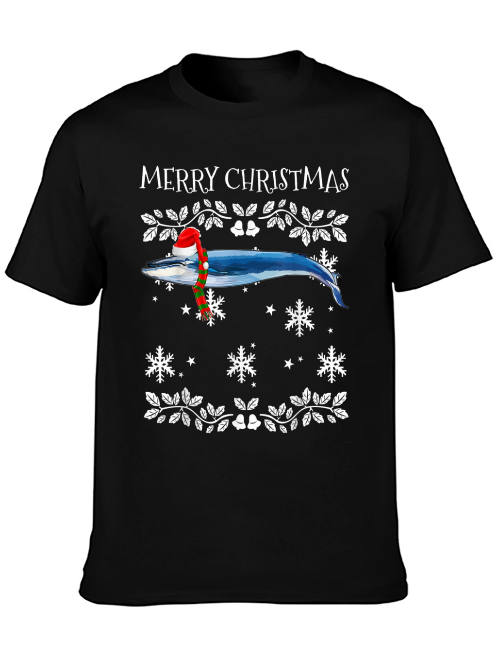 Whale Merry Christmas Graphic Tee