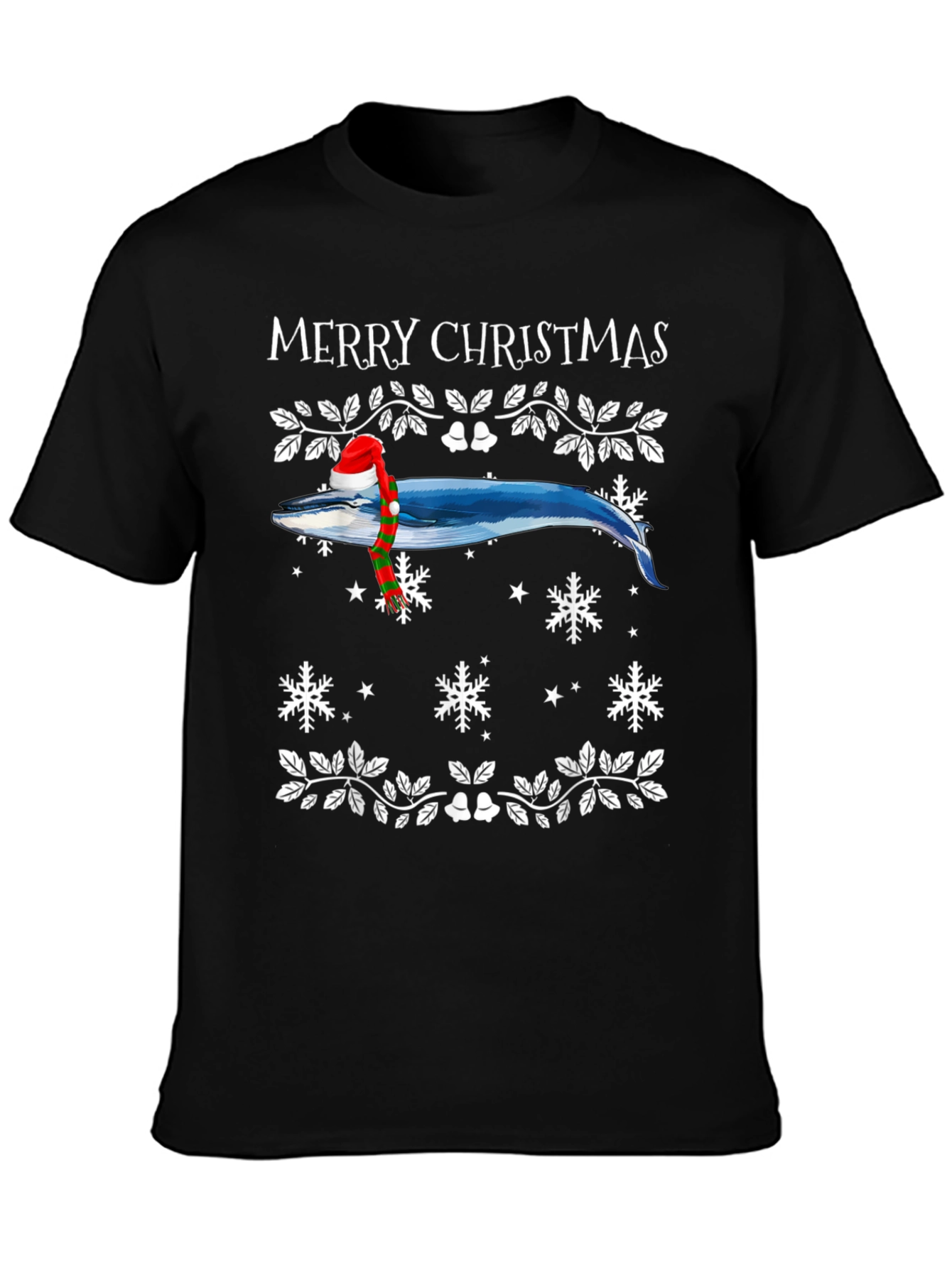 Whale Merry Christmas Graphic Tee