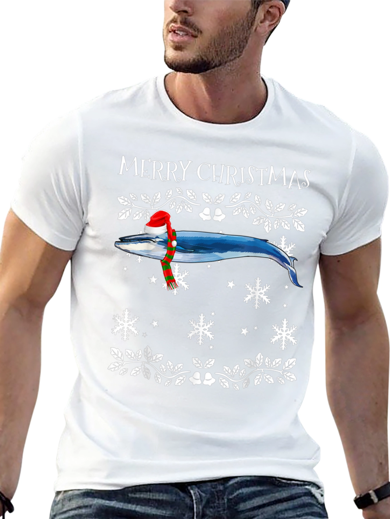 Whale Merry Christmas Graphic Tee