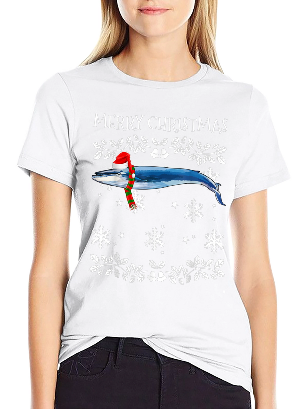 Whale Merry Christmas Graphic Tee