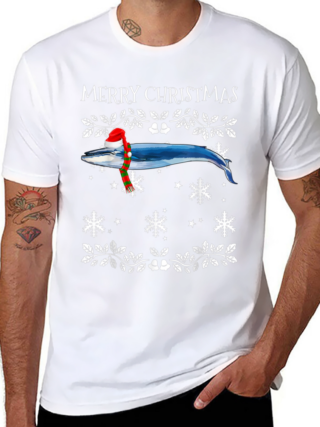 Whale Merry Christmas Graphic Tee