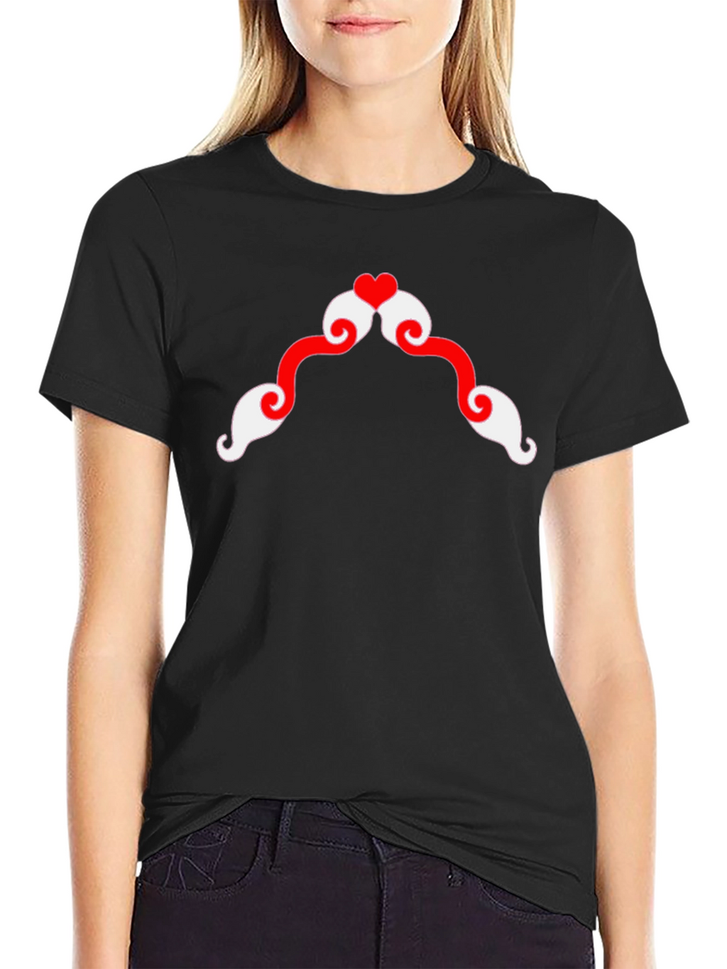 Heart Mustache Graphic Tee