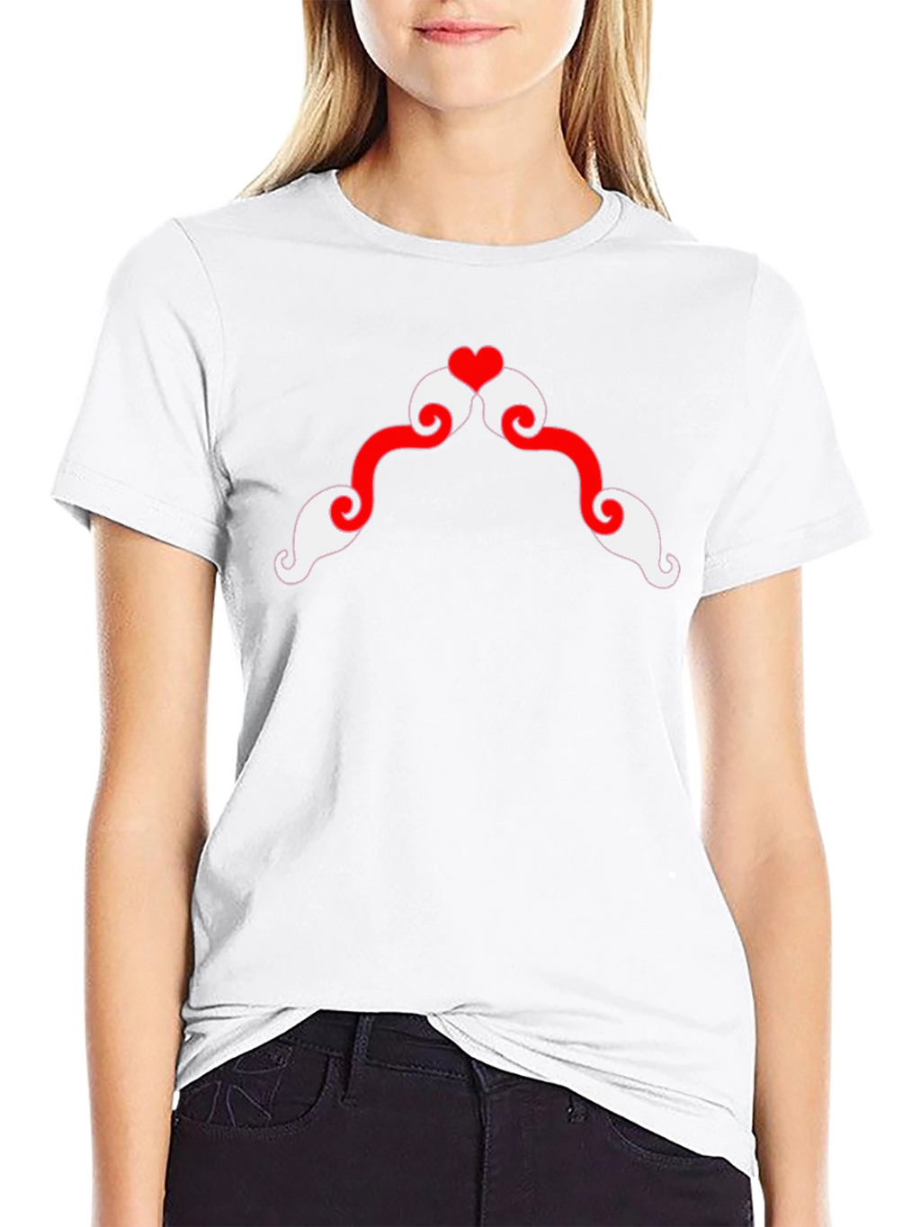 Heart Mustache Graphic Tee