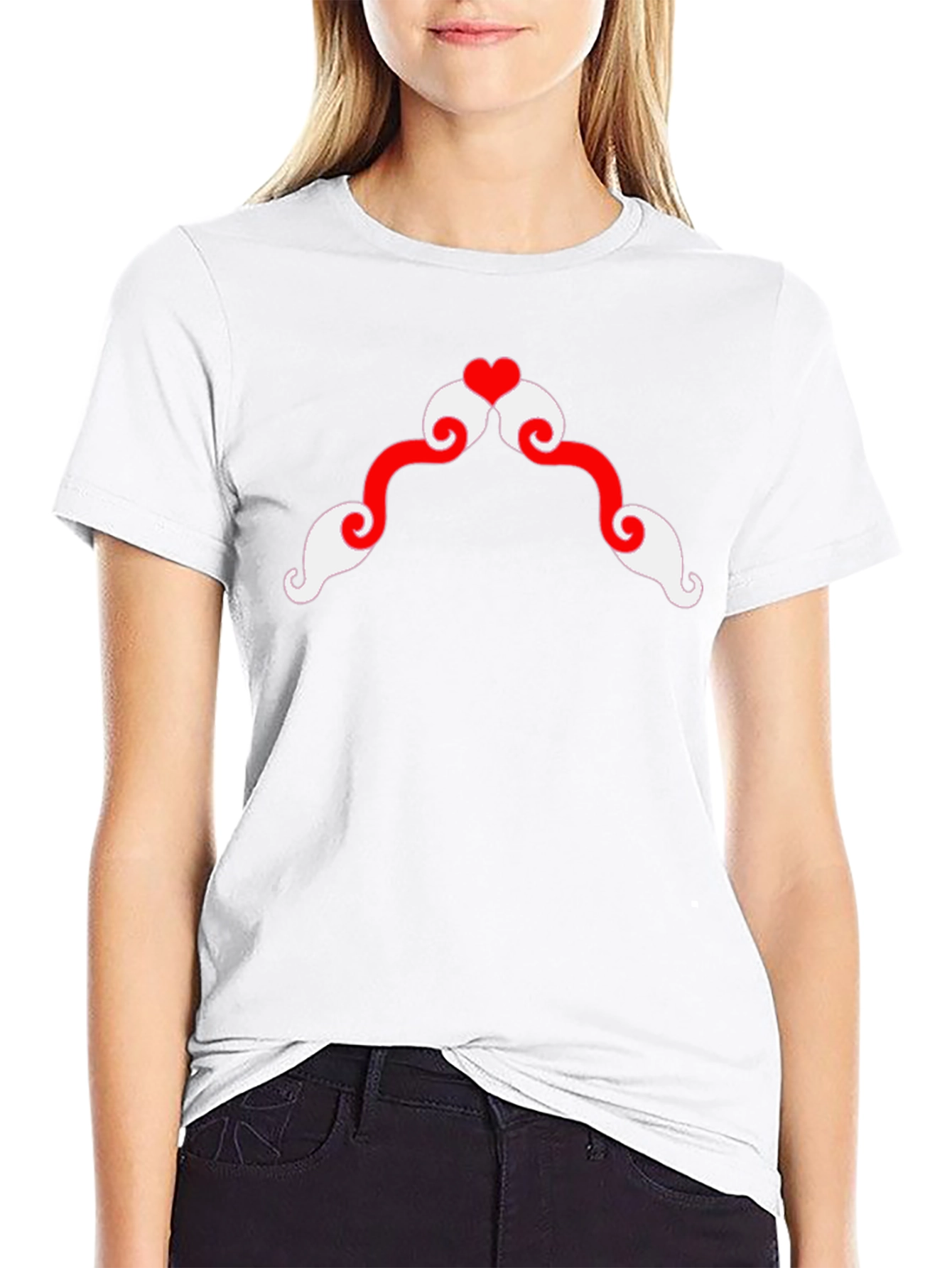 Heart Mustache Graphic Tee