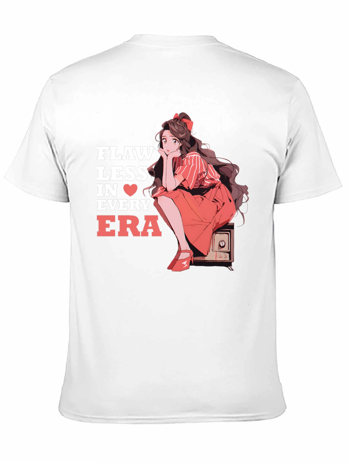Flawless in Every Era Anime Girl Graphic Tee - Black