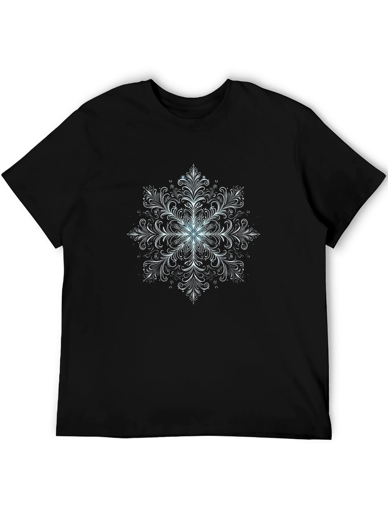 Snowflake Graphic Tee - Stylish Black T-Shirt