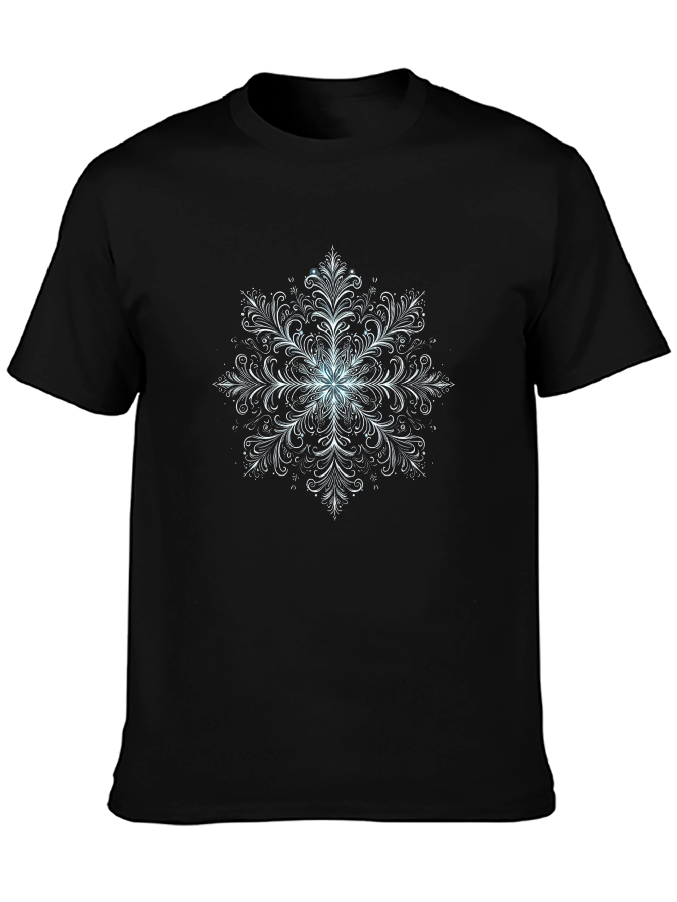 Snowflake Graphic Tee - Stylish Black T-Shirt