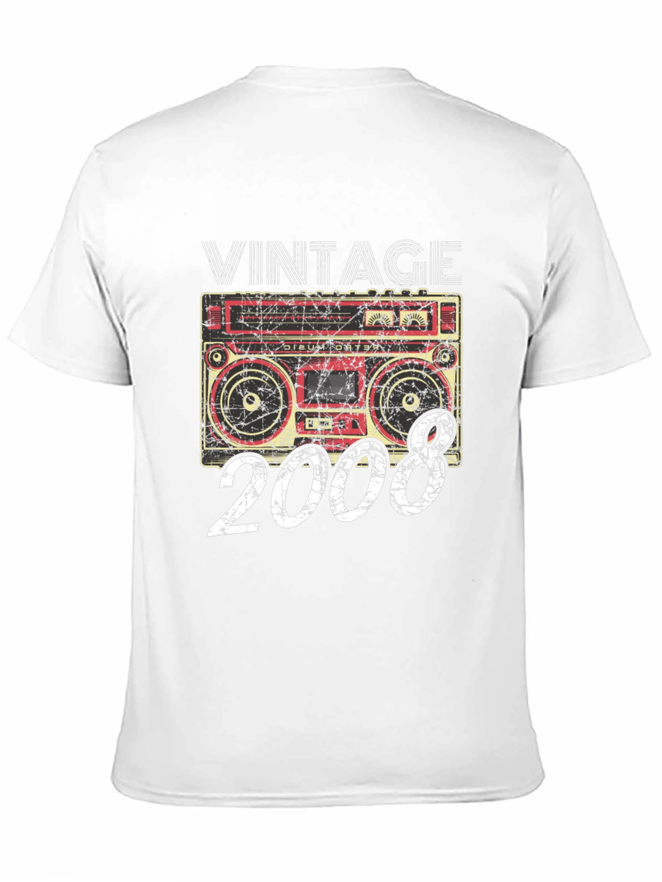 Vintage 2008 Boombox Graphic T-Shirt
