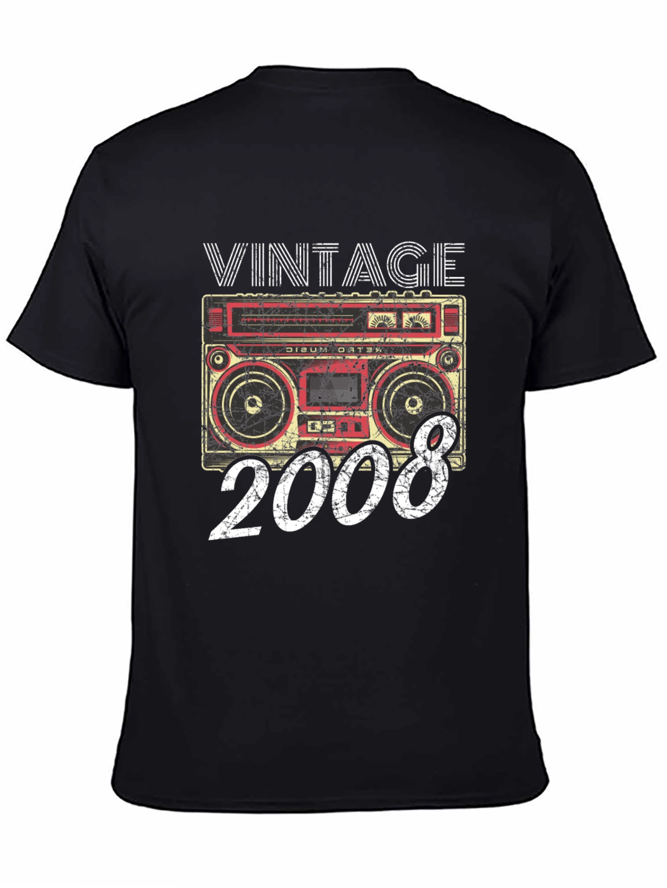 Vintage 2008 Boombox Graphic T-Shirt