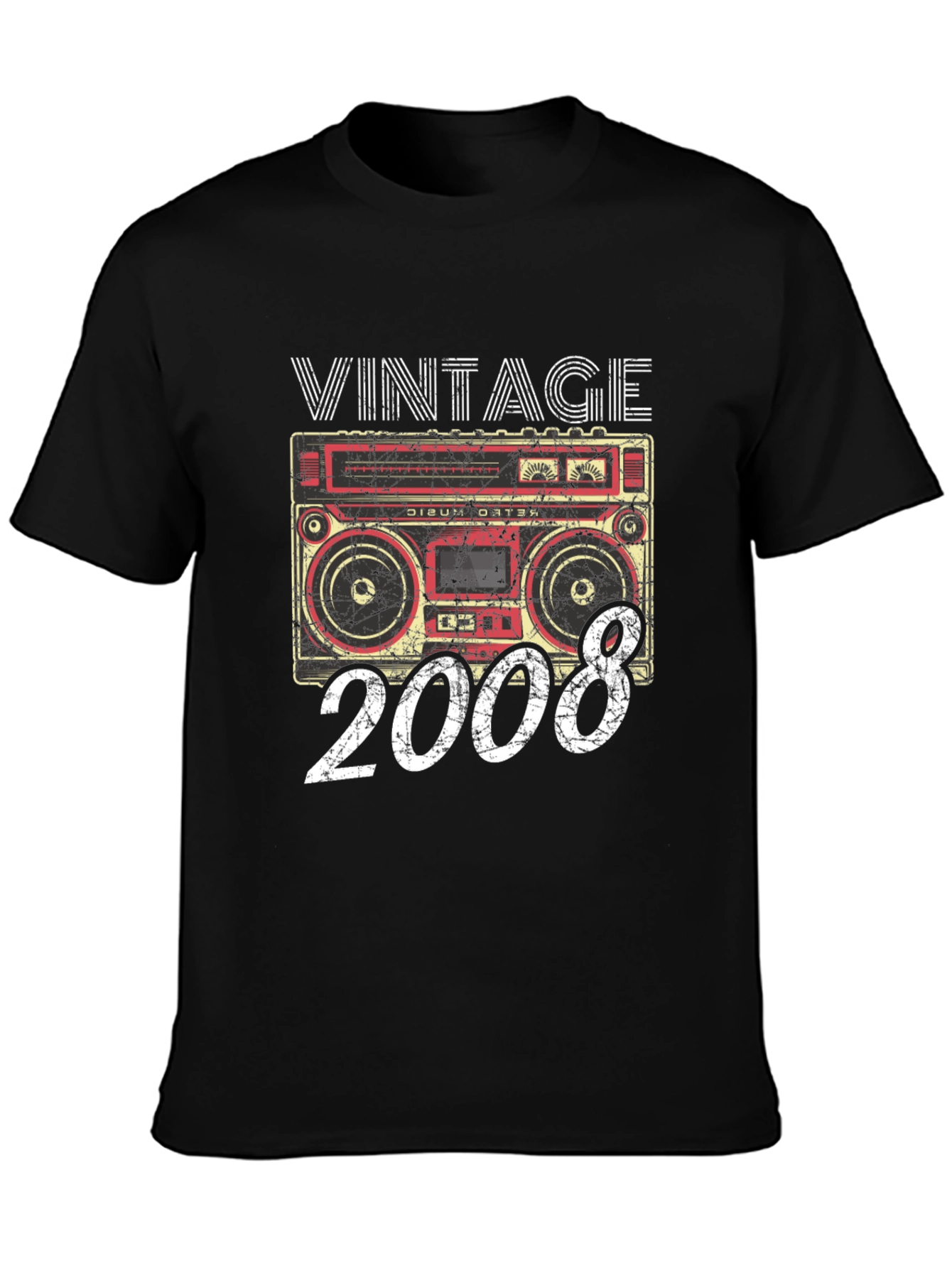 Vintage 2008 Boombox Graphic T-Shirt