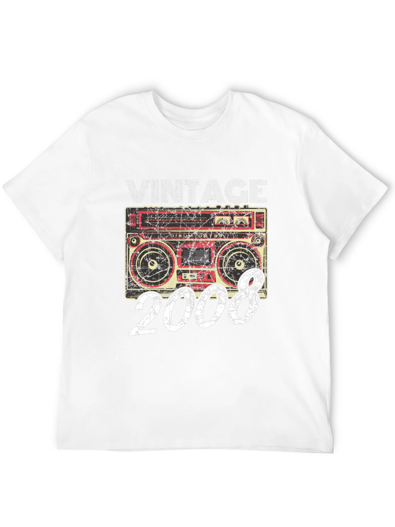 Vintage 2008 Boombox Graphic T-Shirt