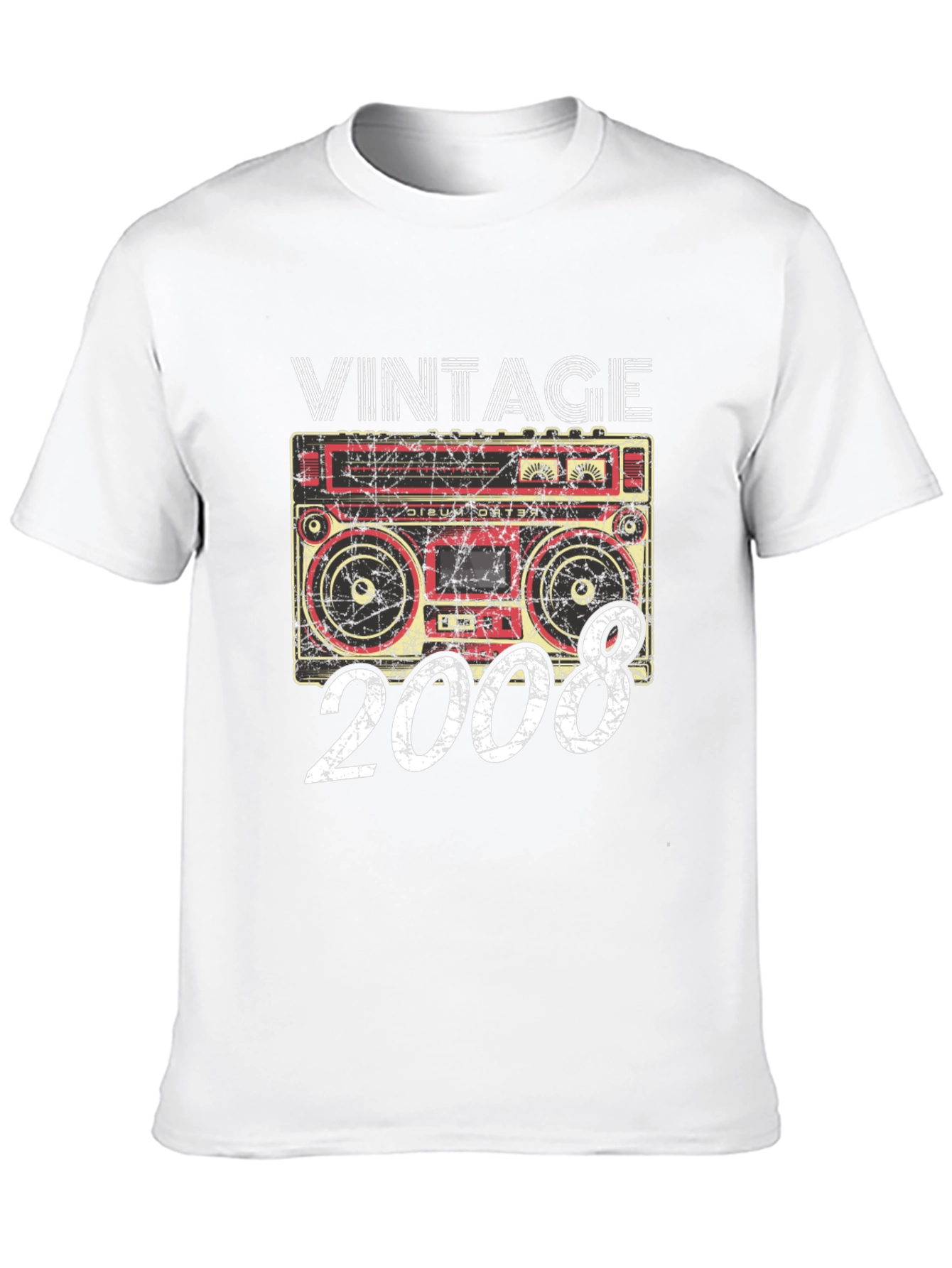Vintage 2008 Boombox Graphic T-Shirt