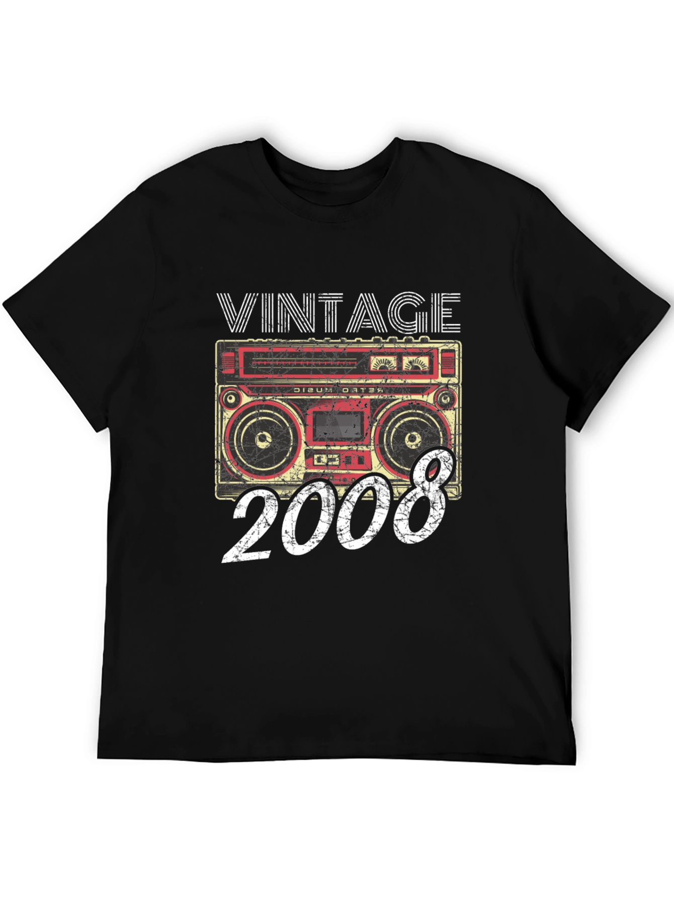 Vintage 2008 Boombox Graphic T-Shirt