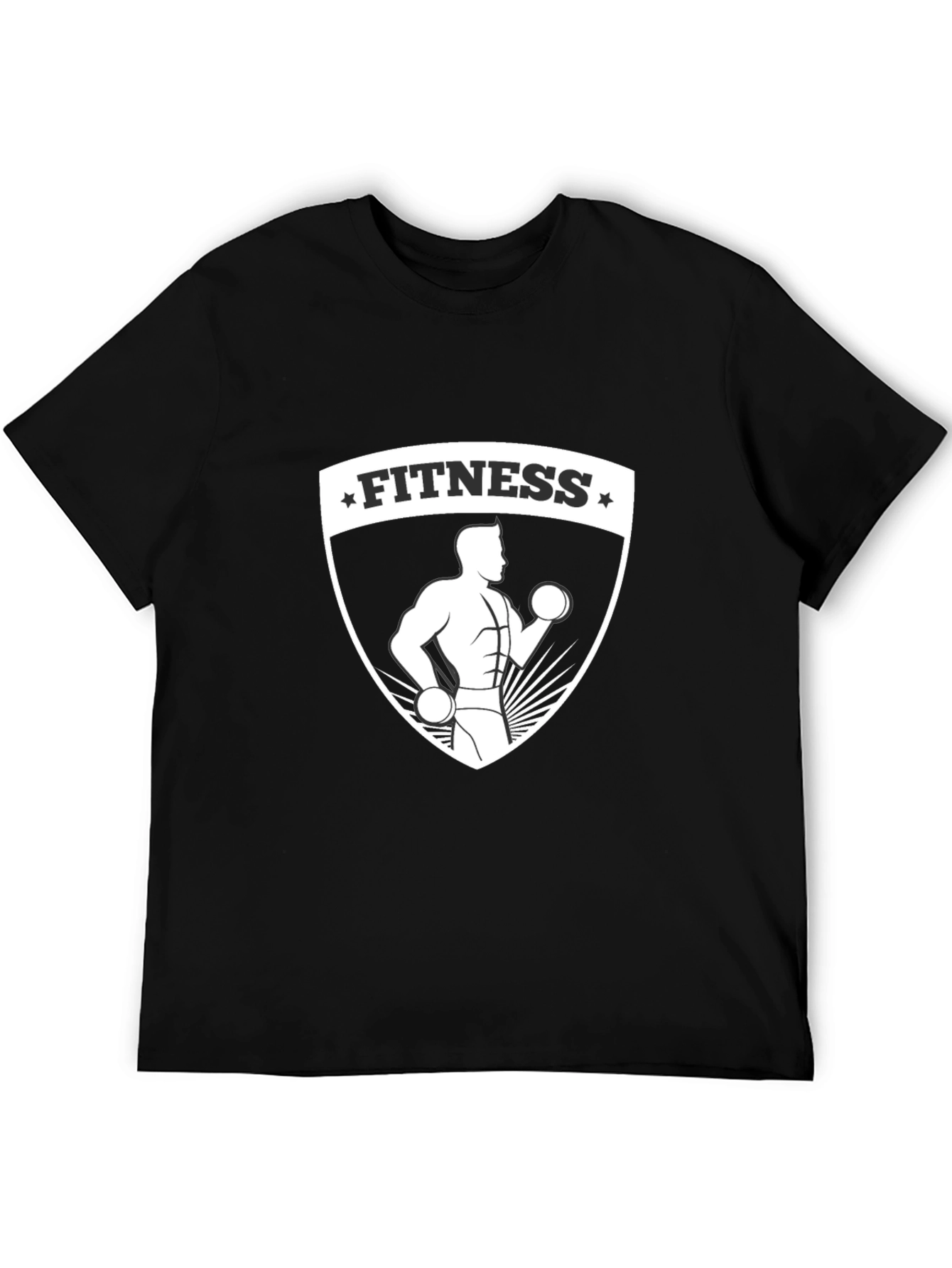Fitness Graphic Black T-Shirt for Men