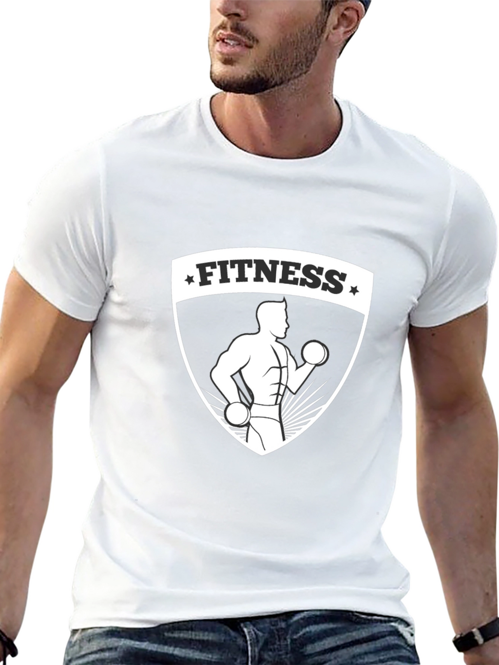 Fitness Graphic Black T-Shirt for Men