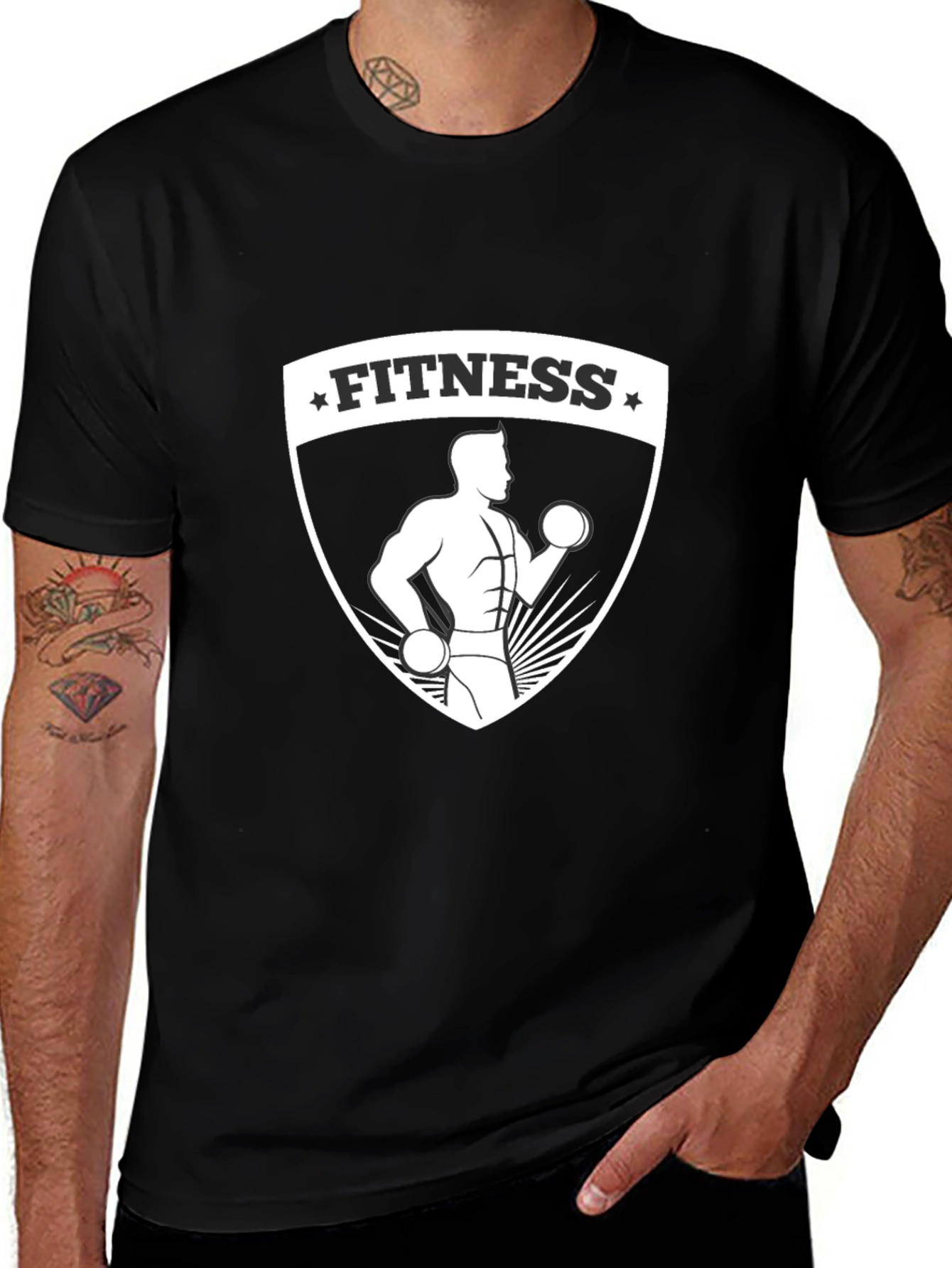 Fitness Graphic Black T-Shirt for Men