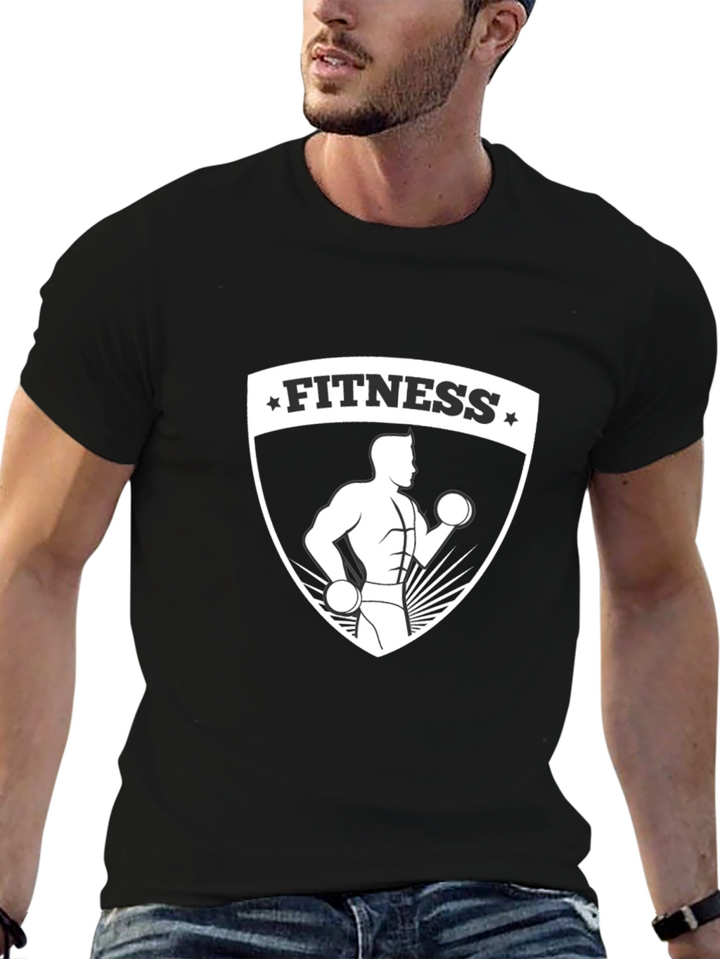 Fitness Graphic Black T-Shirt for Men