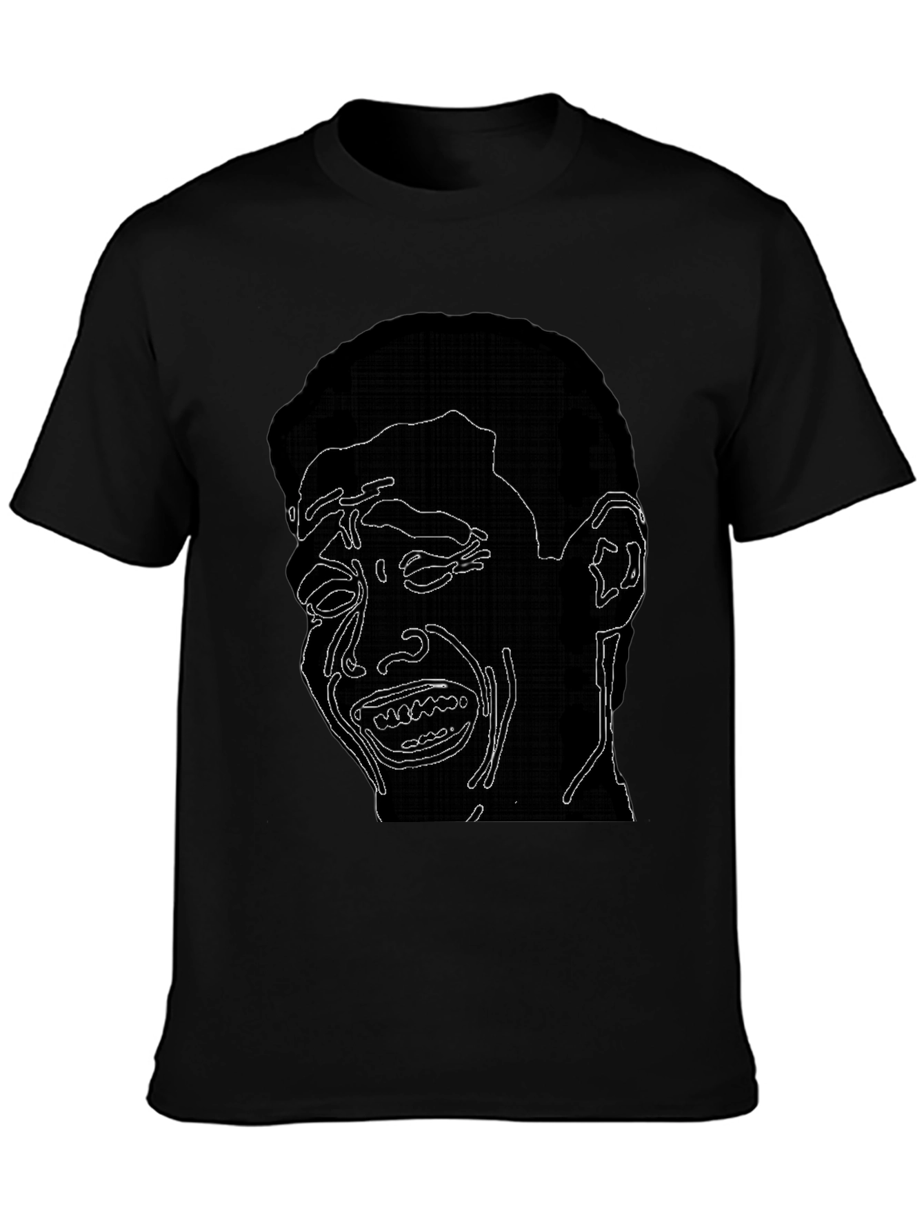 Crying Man Graphic Black Tee