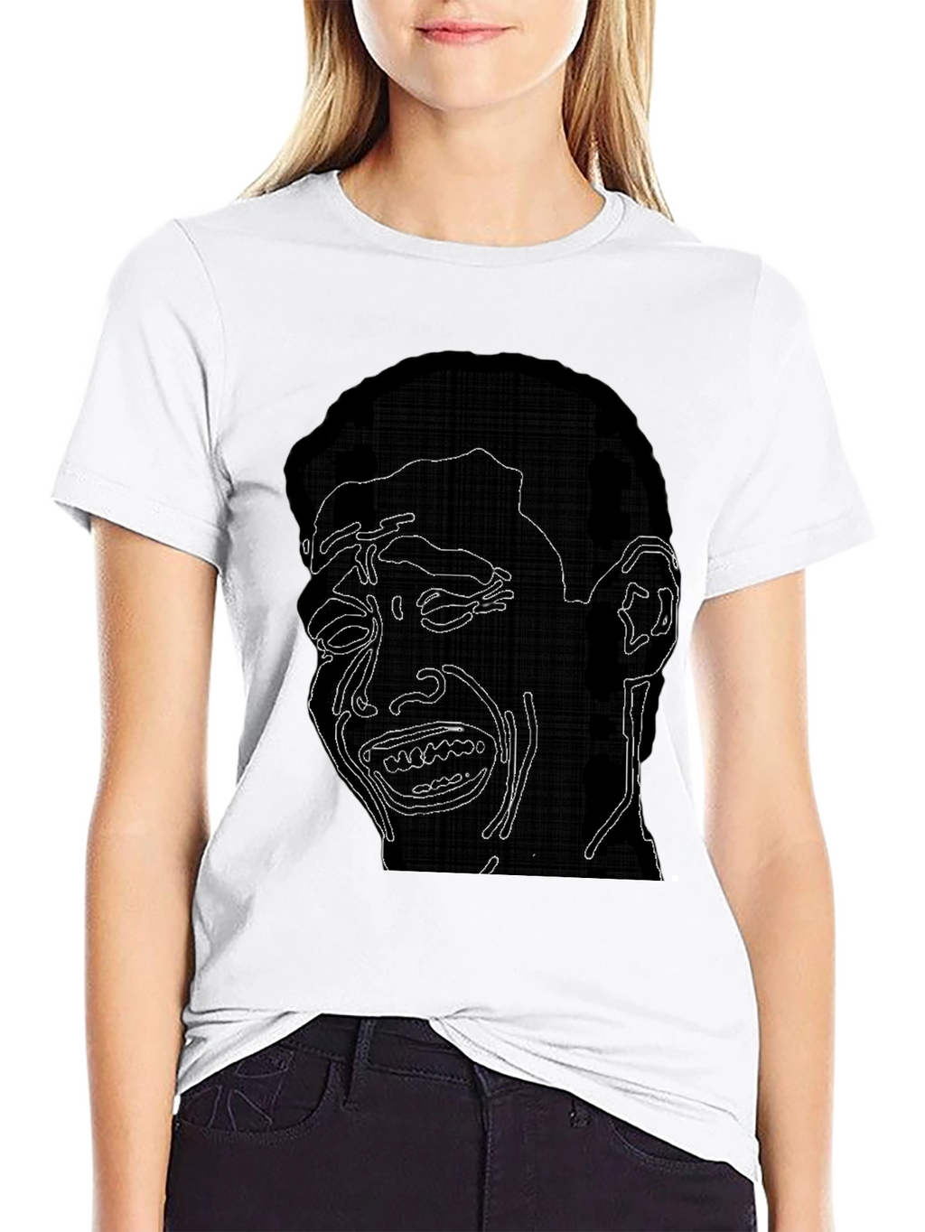 Crying Man Graphic Black Tee
