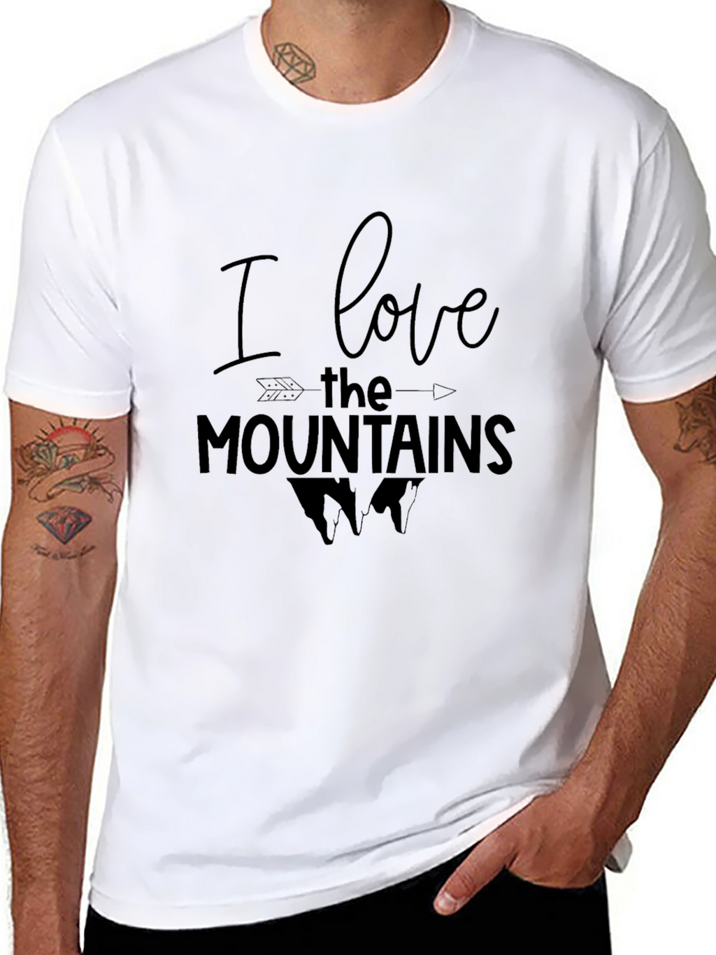 I Love The Mountains Black T-Shirt