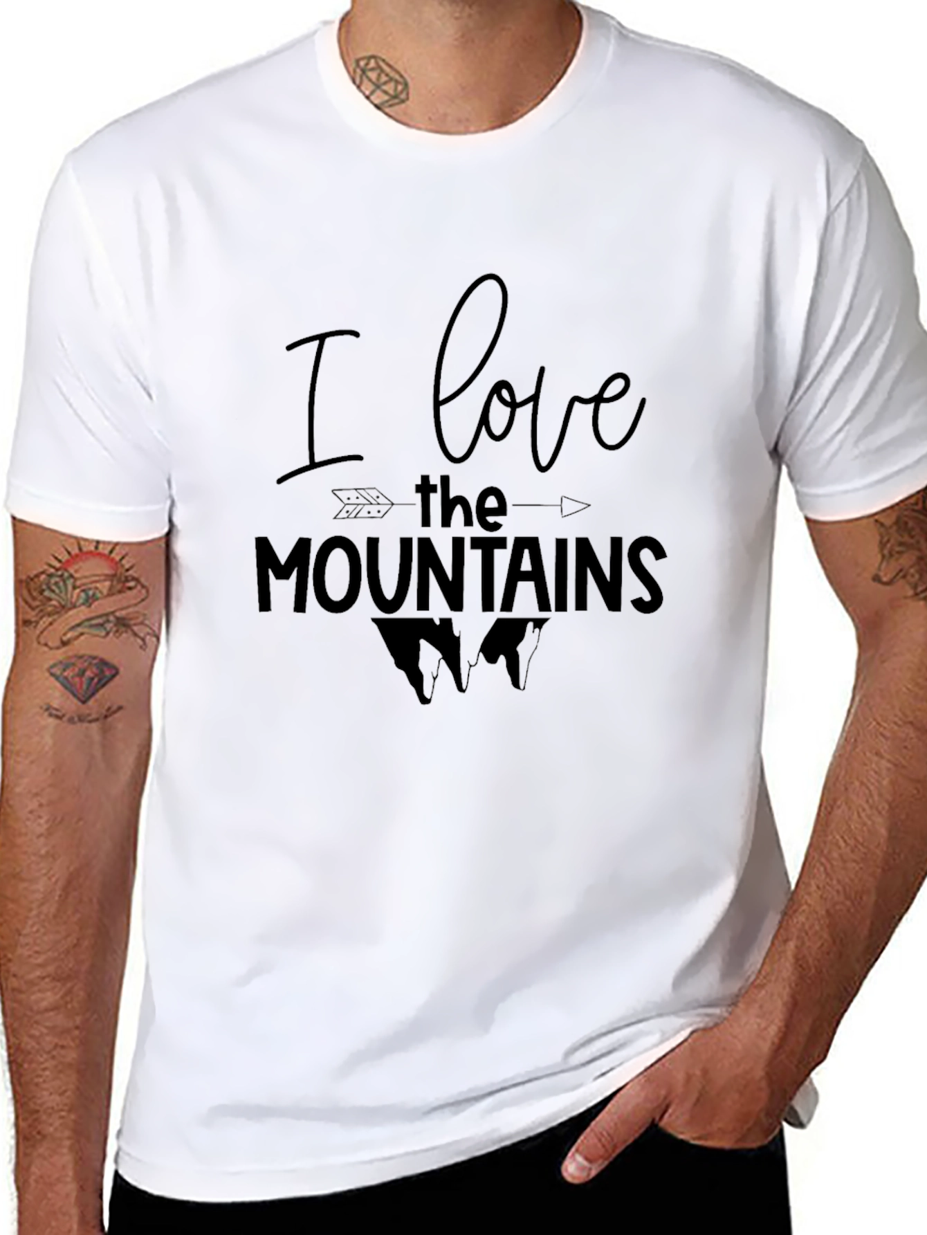 I Love The Mountains Black T-Shirt