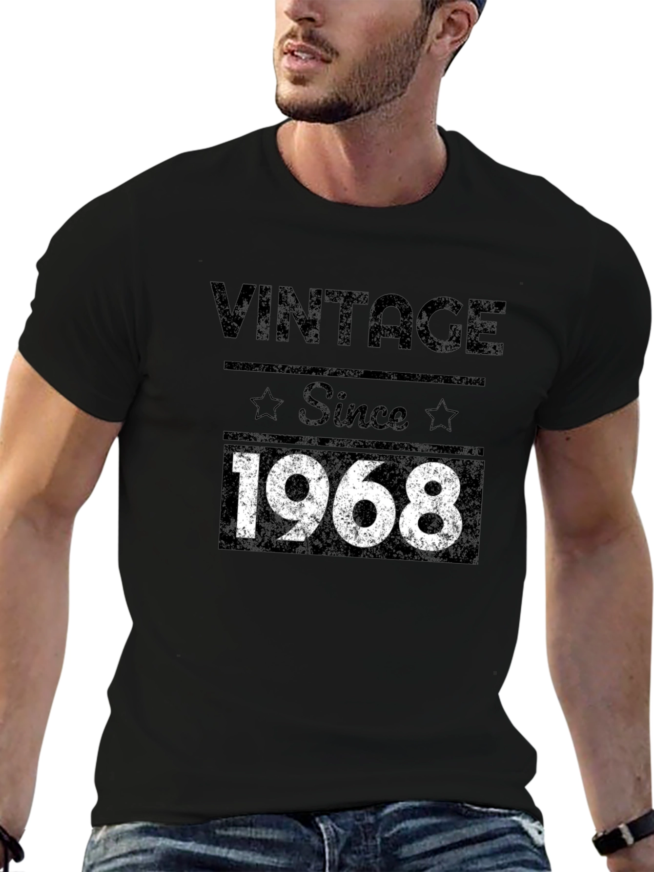 Vintage Since 1968 Graphic Tee - Black
