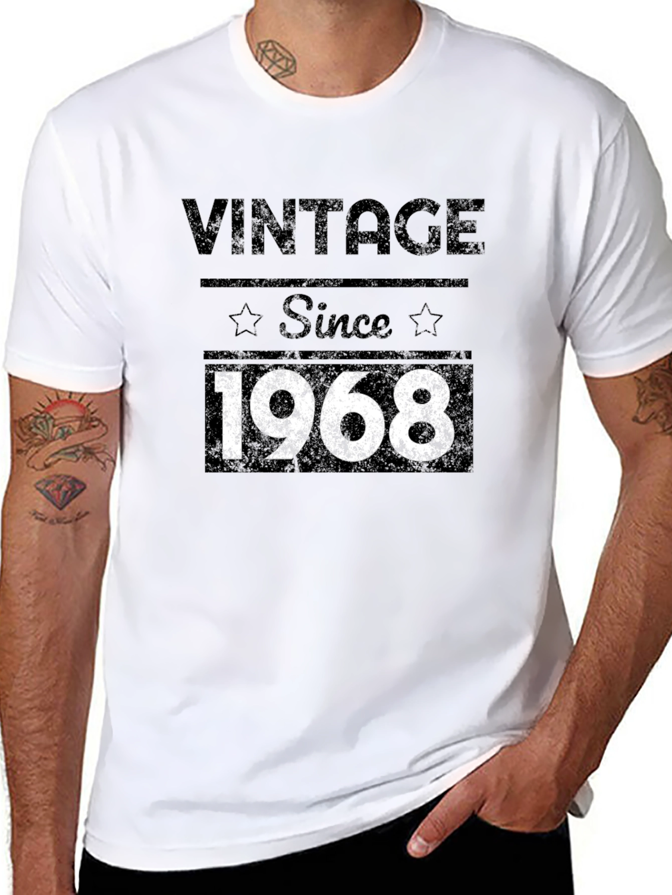 Vintage Since 1968 Graphic Tee - Black