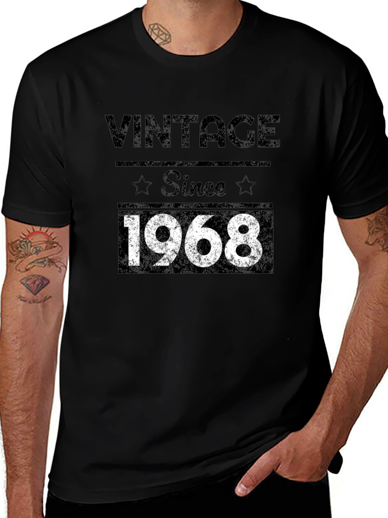 Vintage Since 1968 Graphic Tee - Black