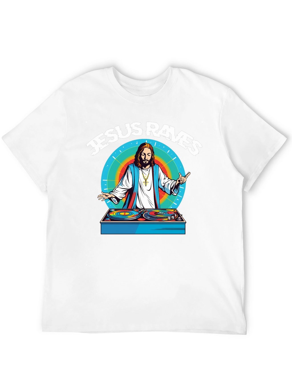 Jesus Raves Graphic T-Shirt - Black