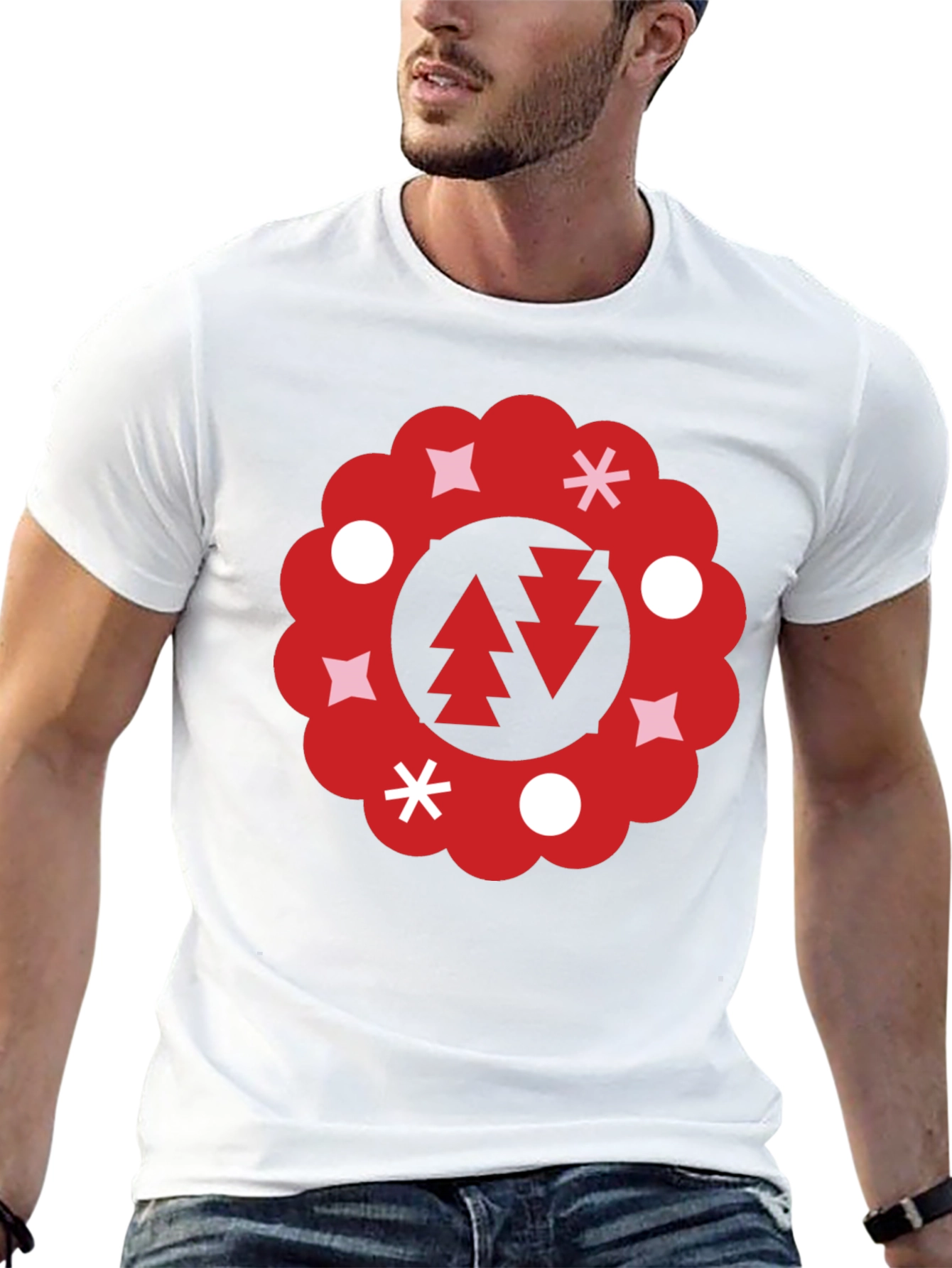 Festive Holiday Wreath Graphic Tee