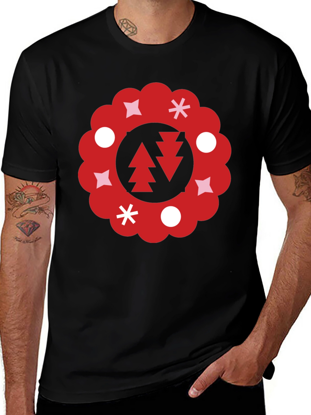 Festive Holiday Wreath Graphic Tee