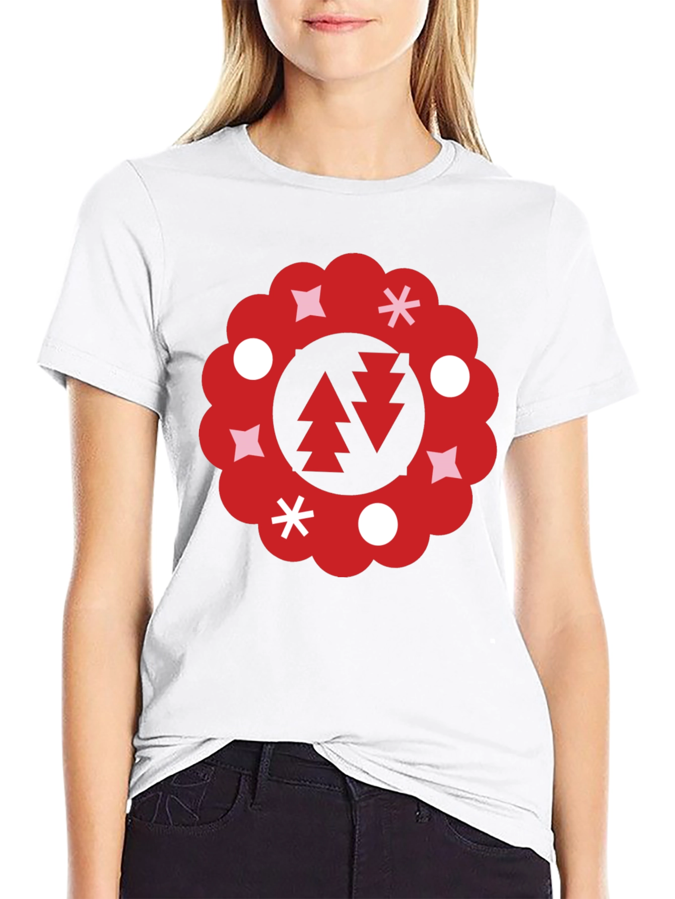 Festive Holiday Wreath Graphic Tee