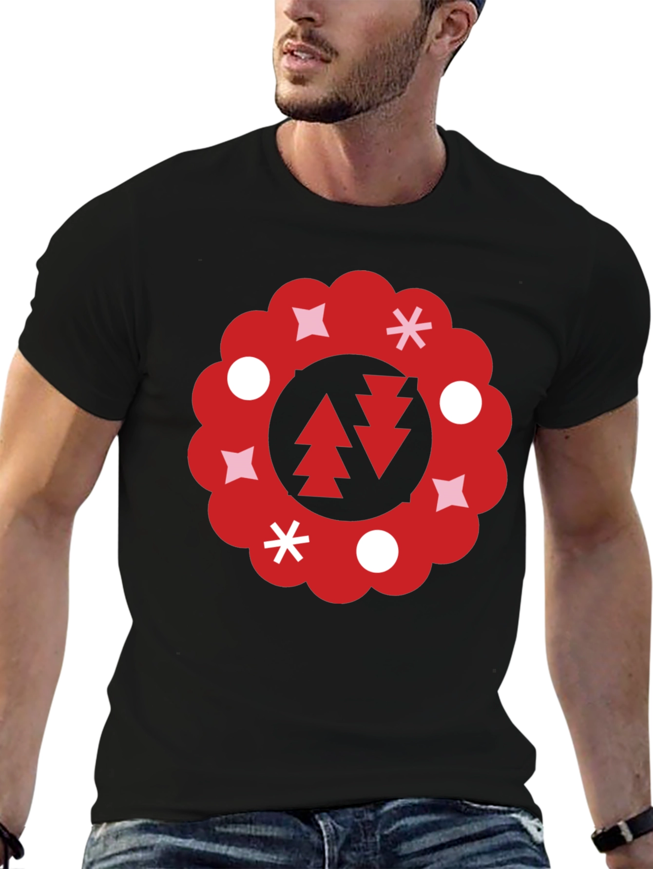 Festive Holiday Wreath Graphic Tee