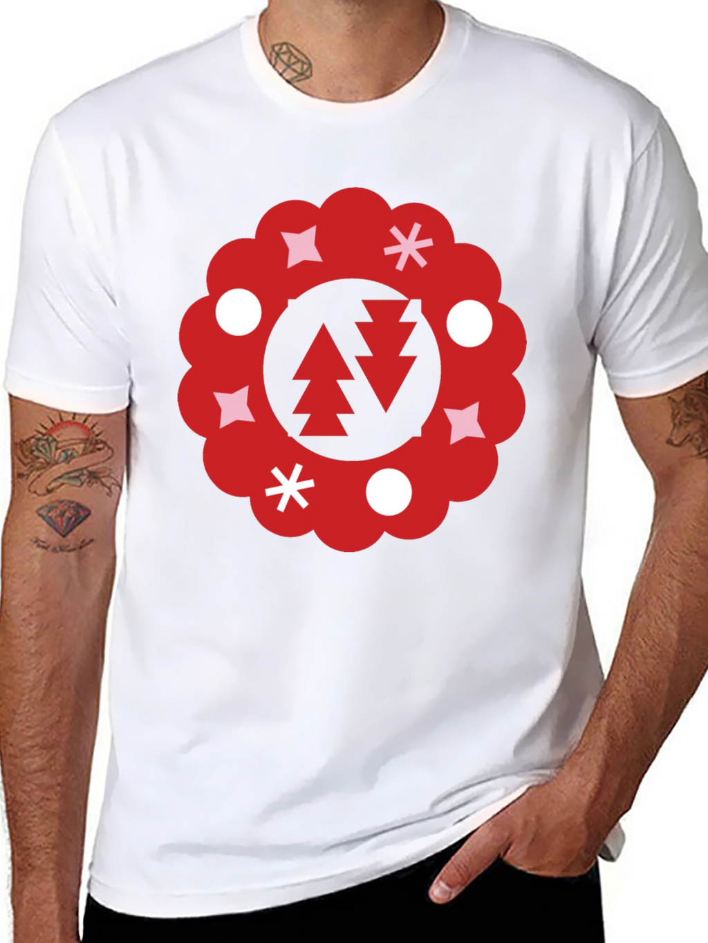 Festive Holiday Wreath Graphic Tee